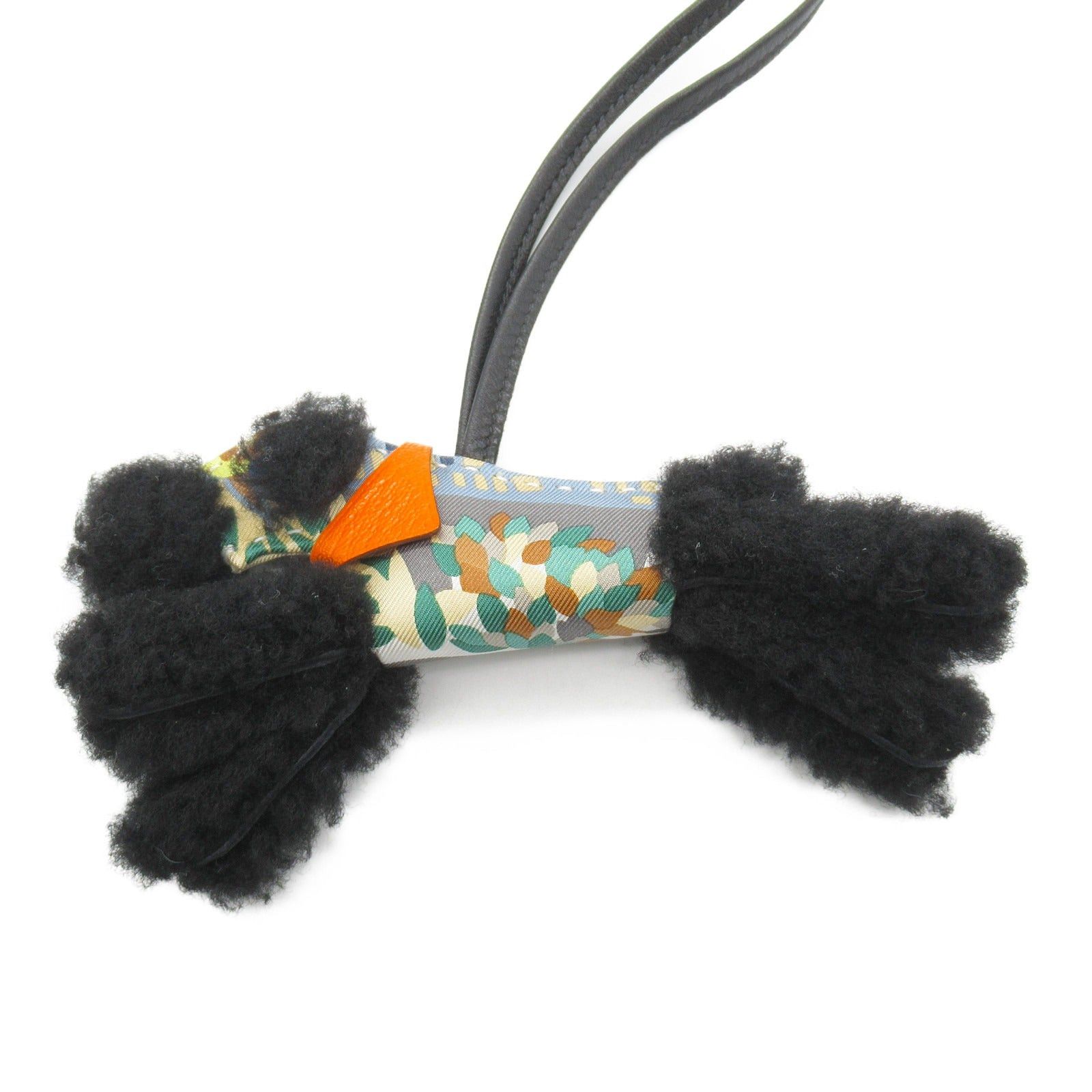 Hermes Hermes Patty Charm Leather Mouton Silk Aagneau Black Orange Minion B Stamp Size ONE SIZE - 2 Thumbnail