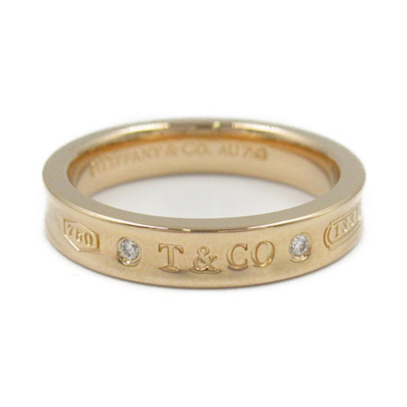 Tiffany & Co. Tiffany Co 1837 Narrow 2P Diamond Ring K18Pg (Pink Gold) Clear Size ONE SIZE - 2 Thumbnail