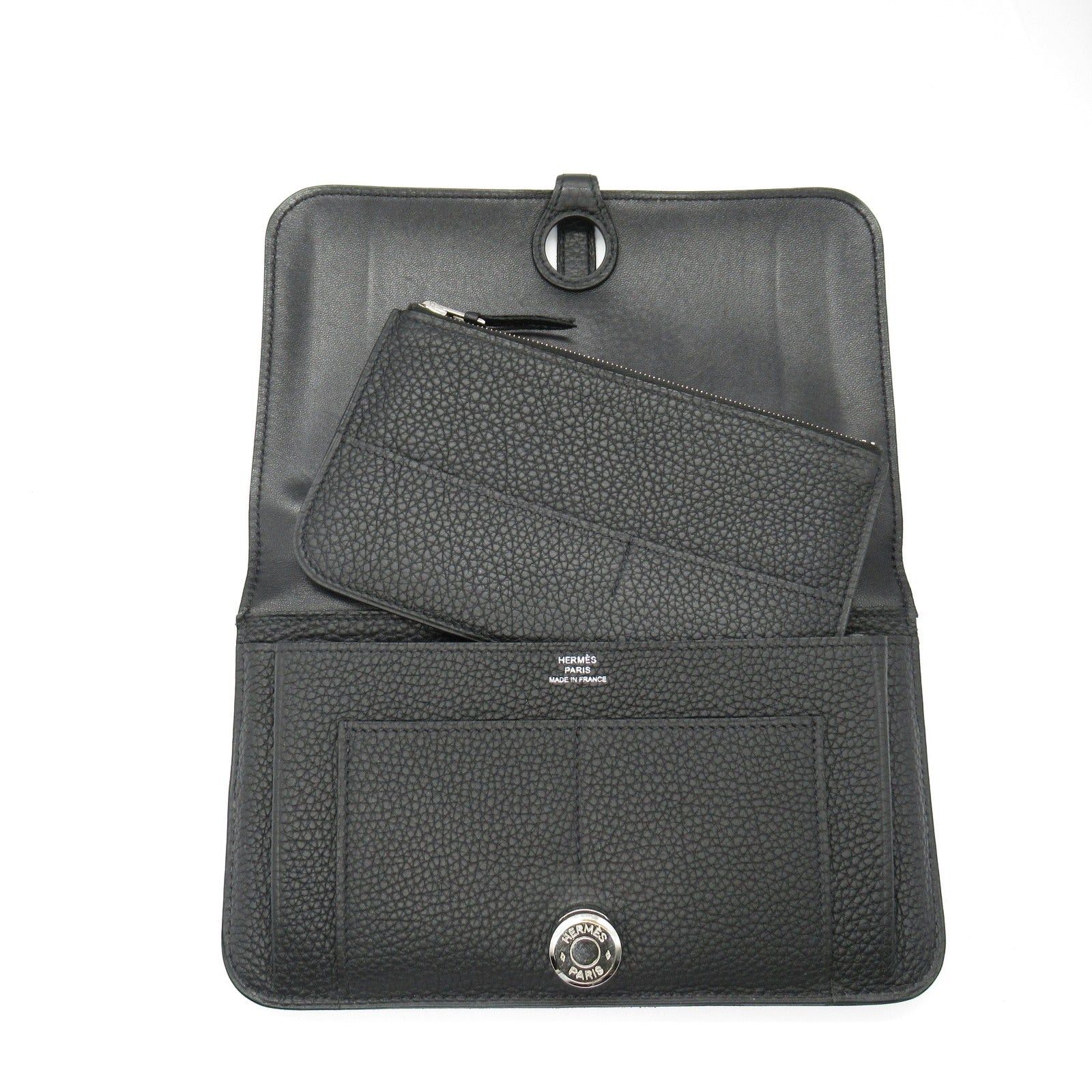 Hermes Hermes Dogon Gm Black Bi-Fold Long Wallet Leather Togo (Hermes) Silver Hardware Y Stamp Size ONE SIZE - 5 Thumbnail