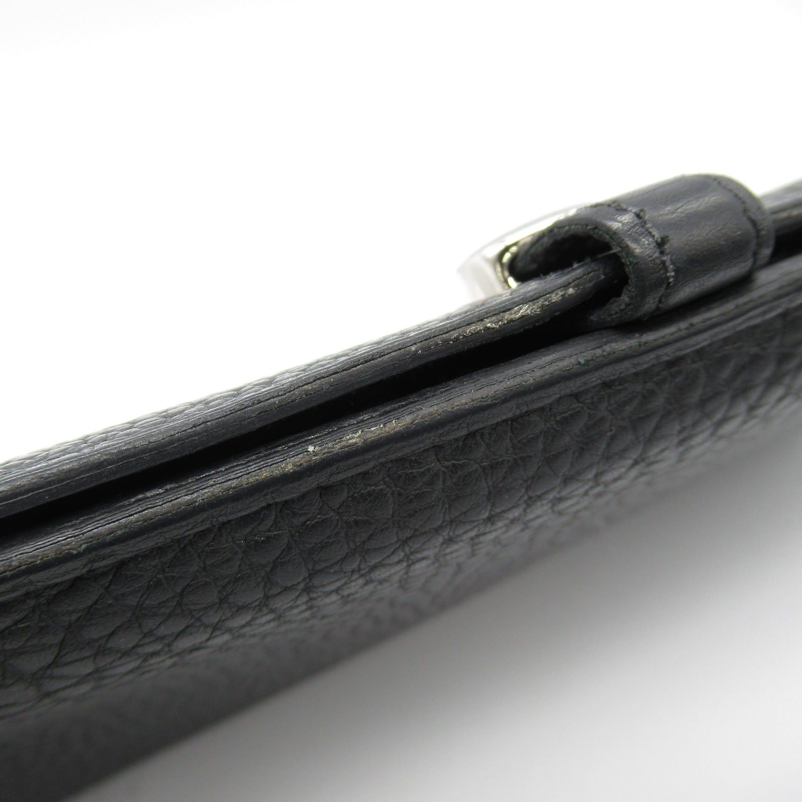 Hermes Hermes Dogon Gm Black Bi-Fold Long Wallet Leather Togo (Hermes) Silver Hardware Y Stamp Size ONE SIZE - 12 Thumbnail