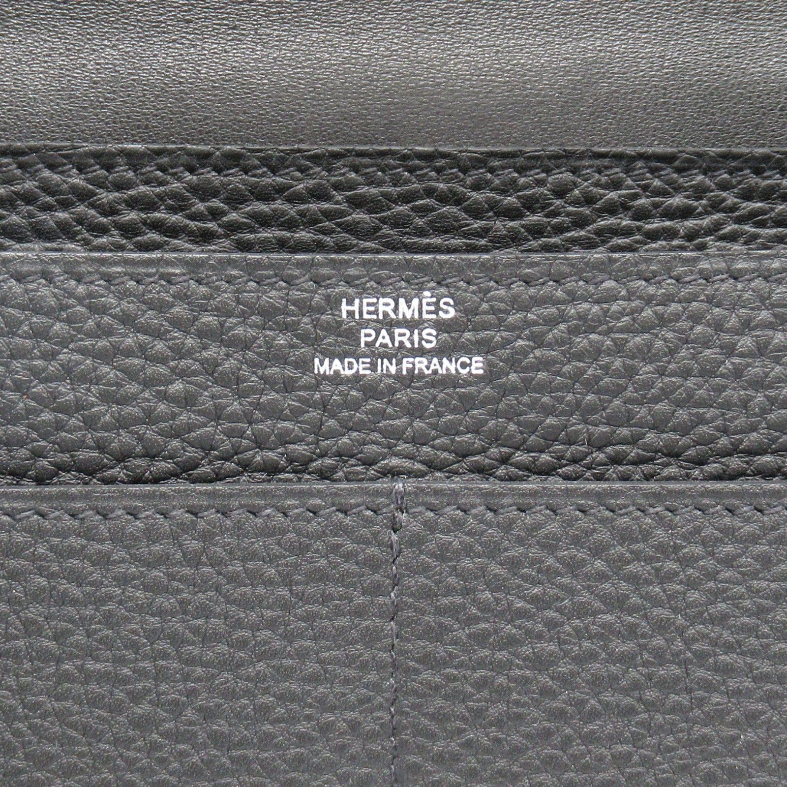 Hermes Hermes Dogon Gm Black Bi-Fold Long Wallet Leather Togo (Hermes) Silver Hardware Y Stamp Size ONE SIZE - 6 Thumbnail