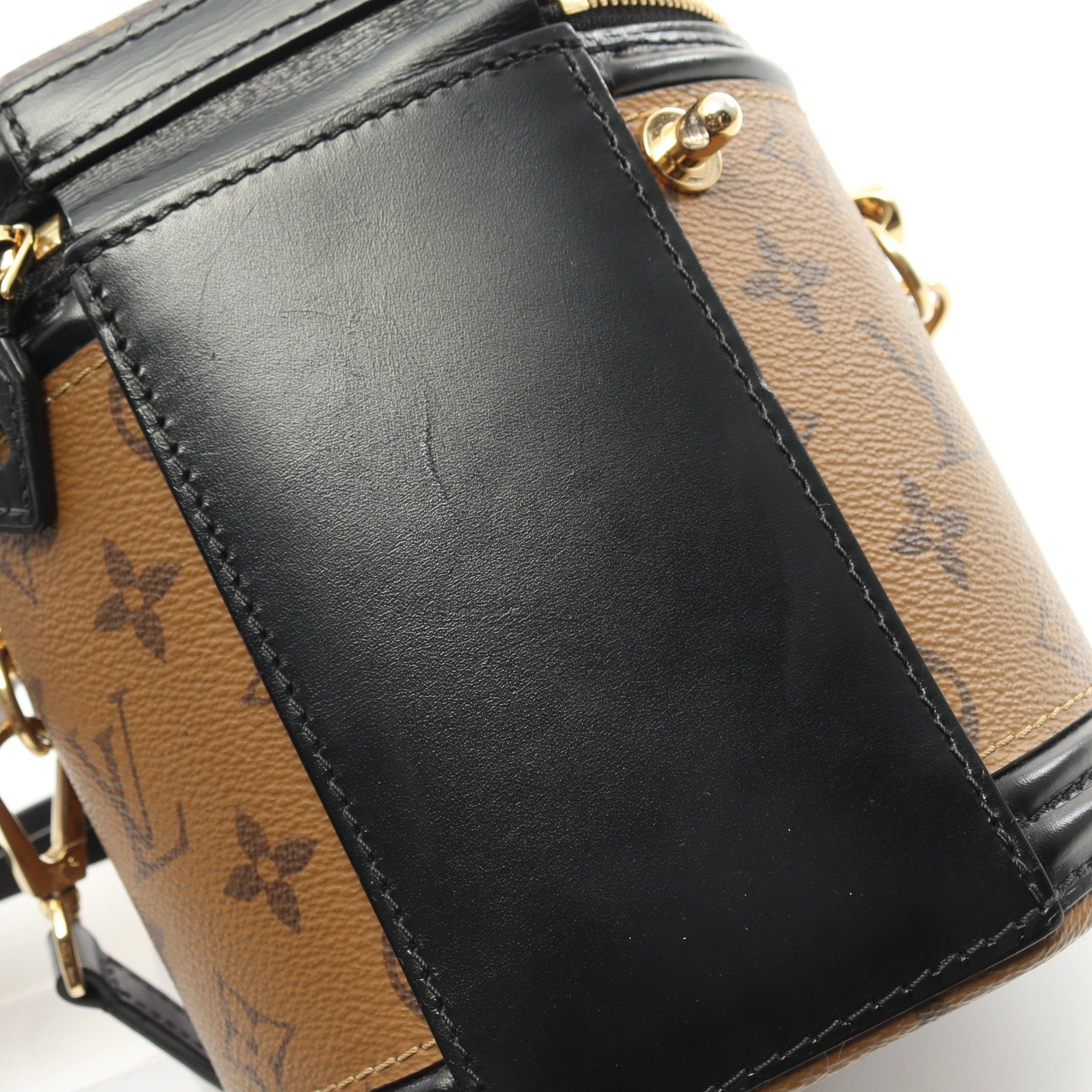 Louis Vuitton Louis Vuitton Cannes Monogram Reverse Handbag Vanity Bag Leather Brown Black Size ONE SIZE - 8 Thumbnail