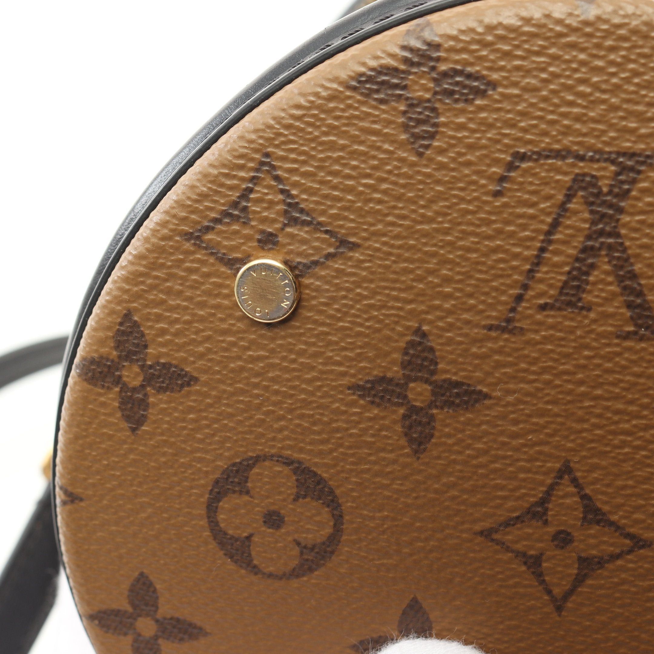 Louis Vuitton Louis Vuitton Cannes Monogram Reverse Handbag Vanity Bag Leather Brown Black Size ONE SIZE - 7 Thumbnail