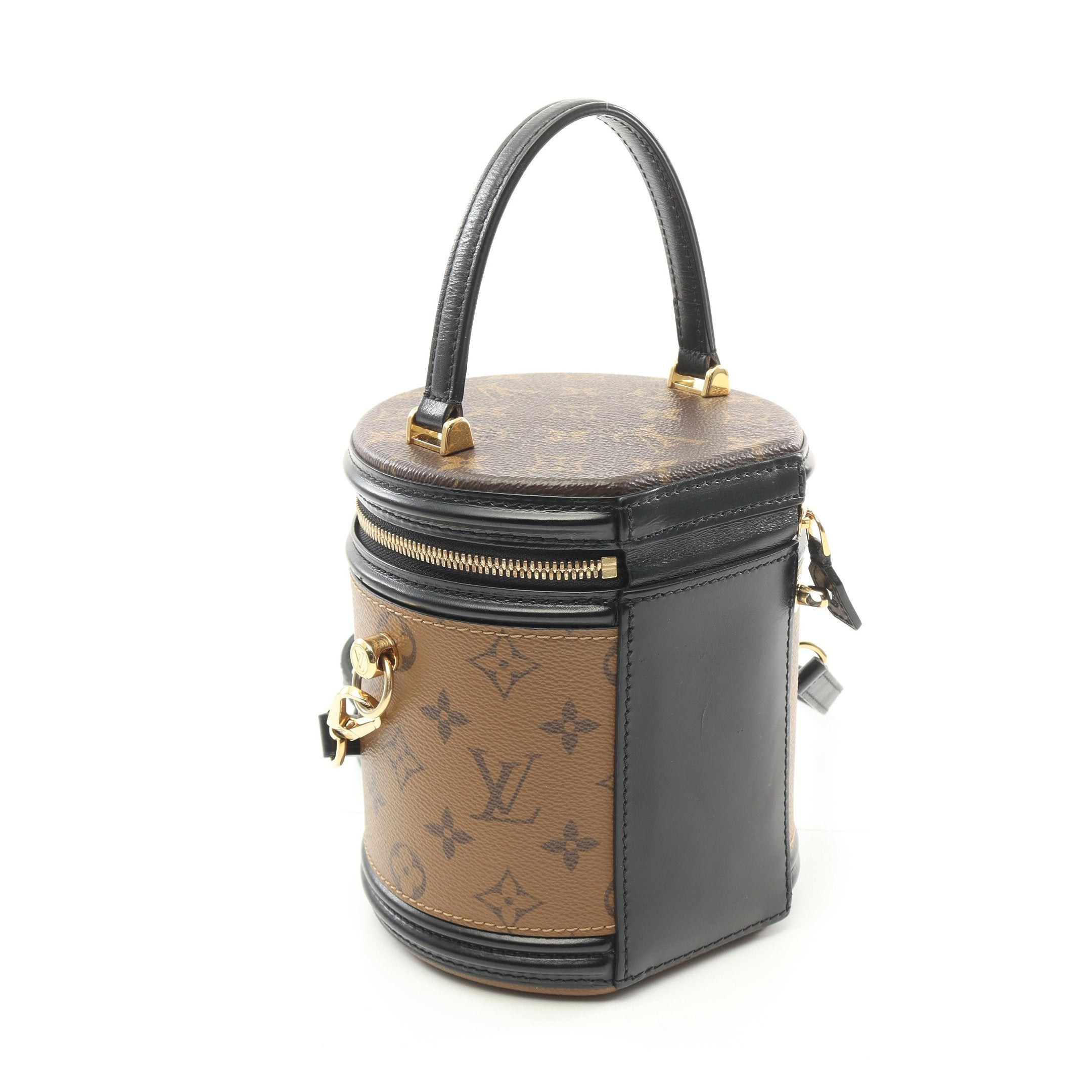 Louis Vuitton Louis Vuitton Cannes Monogram Reverse Handbag Vanity Bag Leather Brown Black Size ONE SIZE - 2 Thumbnail