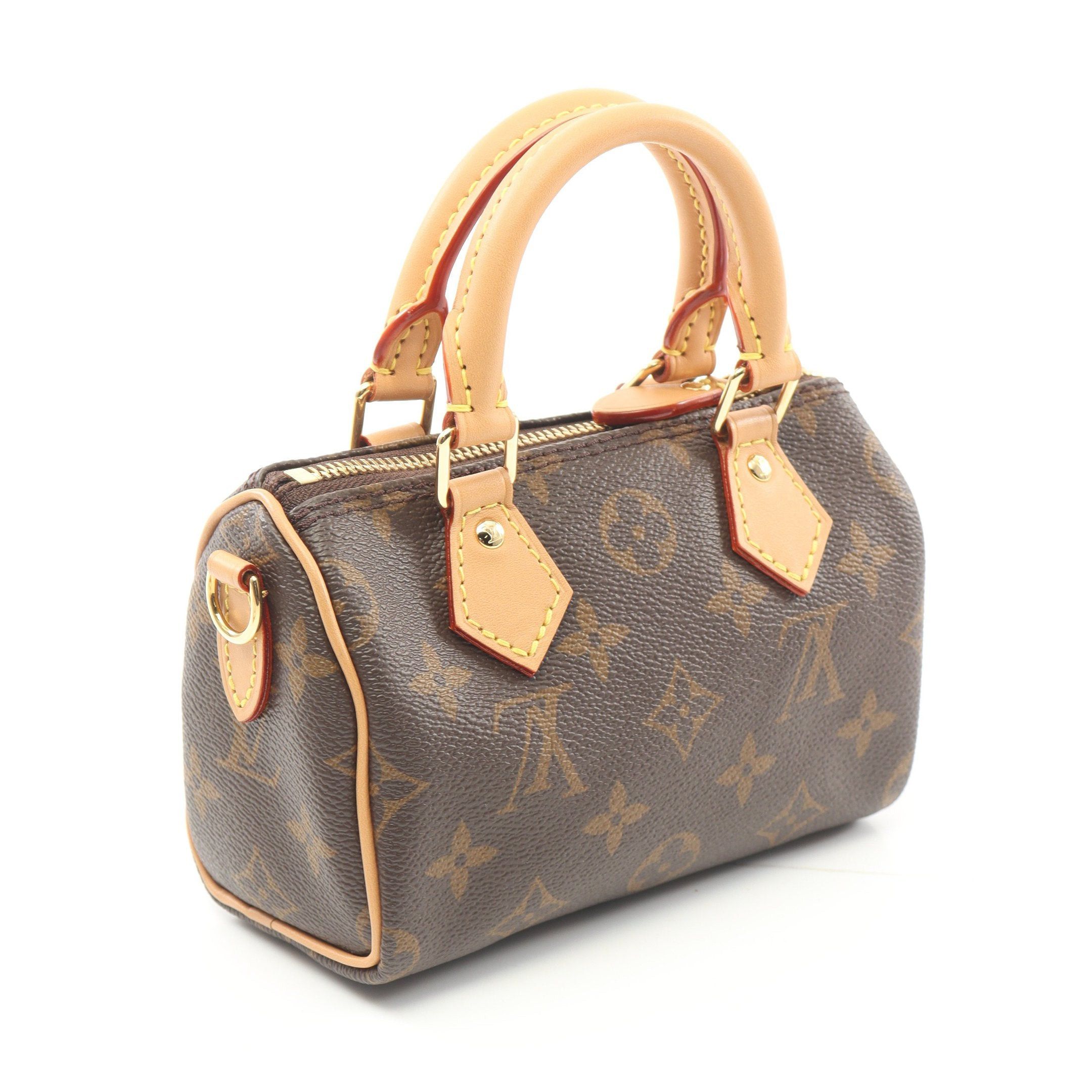 Louis Vuitton Louis Vuitton Nano Speedy Monogram Handbag Leather Brown Size ONE SIZE - 2 Thumbnail