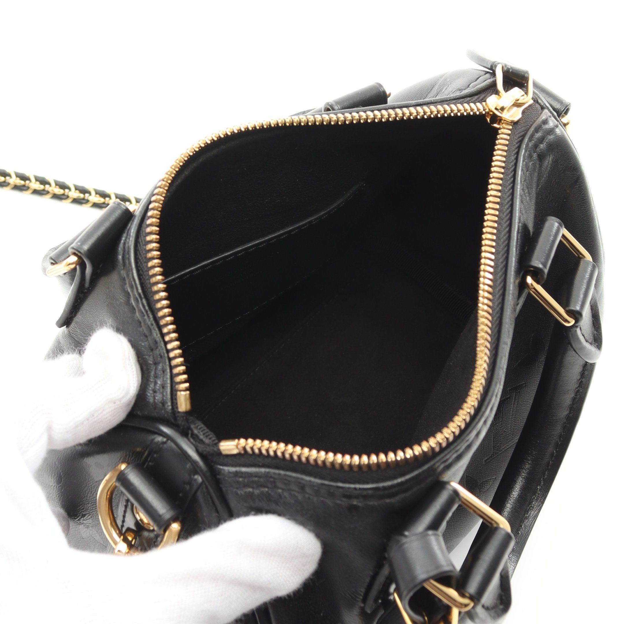Louis Vuitton Louis Vuitton Speedy Bb Monogram Handbag Leather Black Size ONE SIZE - 3 Thumbnail