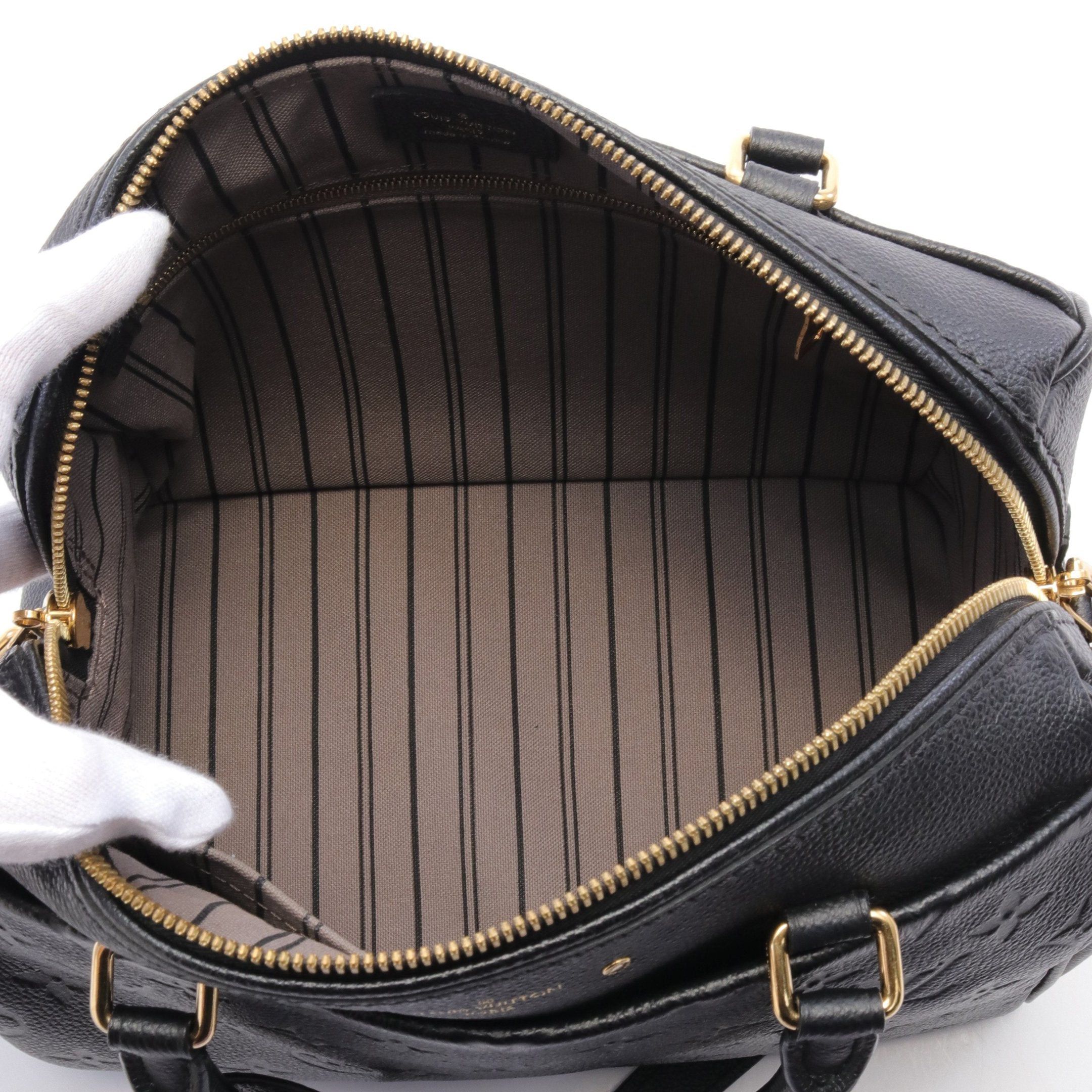 Louis Vuitton Louis Vuitton Speedy 25 Nm Monogram Empreinte Noir Handbag Leather Black Size ONE SIZE - 3 Thumbnail