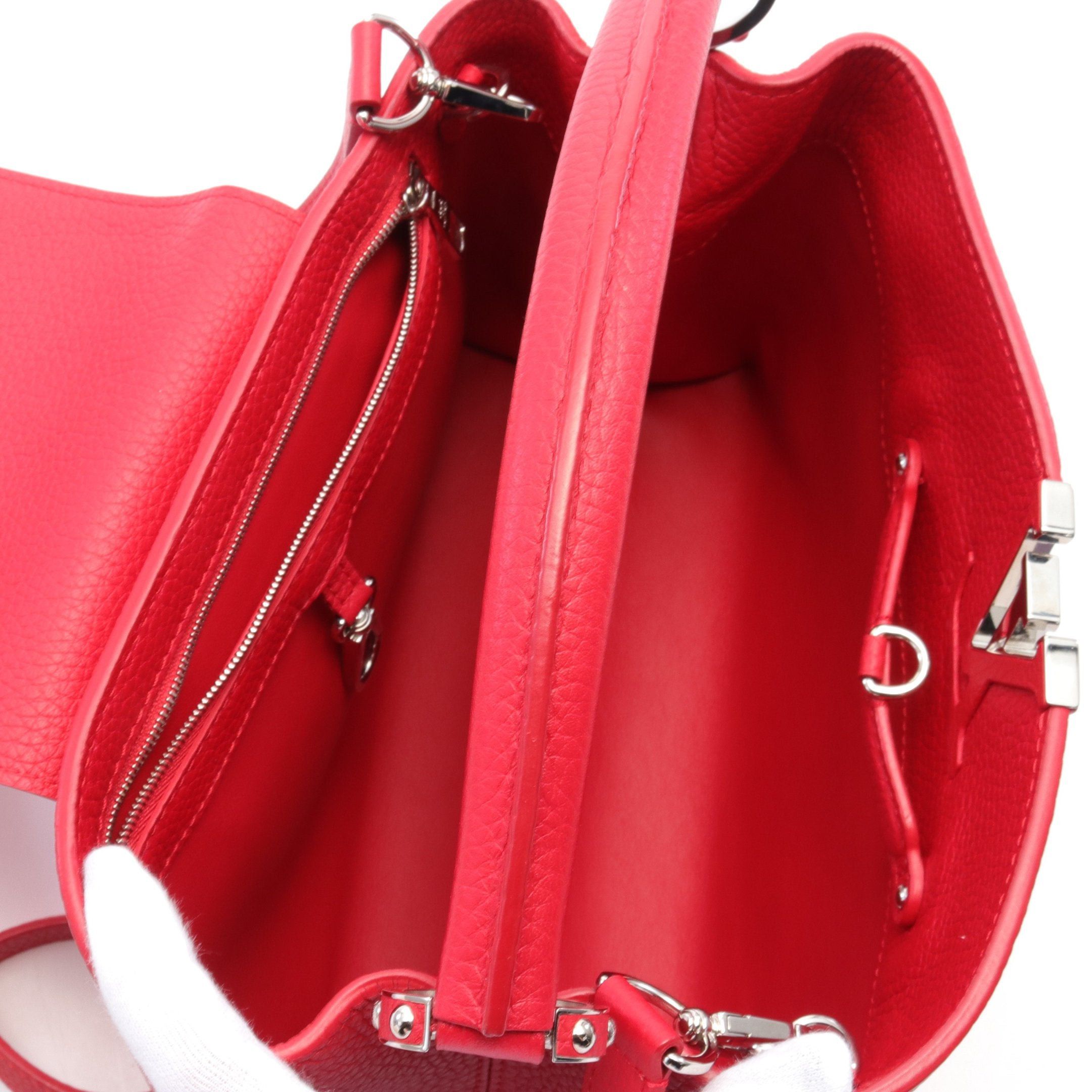 Louis Vuitton Louis Vuitton Capucines Pm Parnassea Ruby Handbag Leather Red Size ONE SIZE - 3 Thumbnail