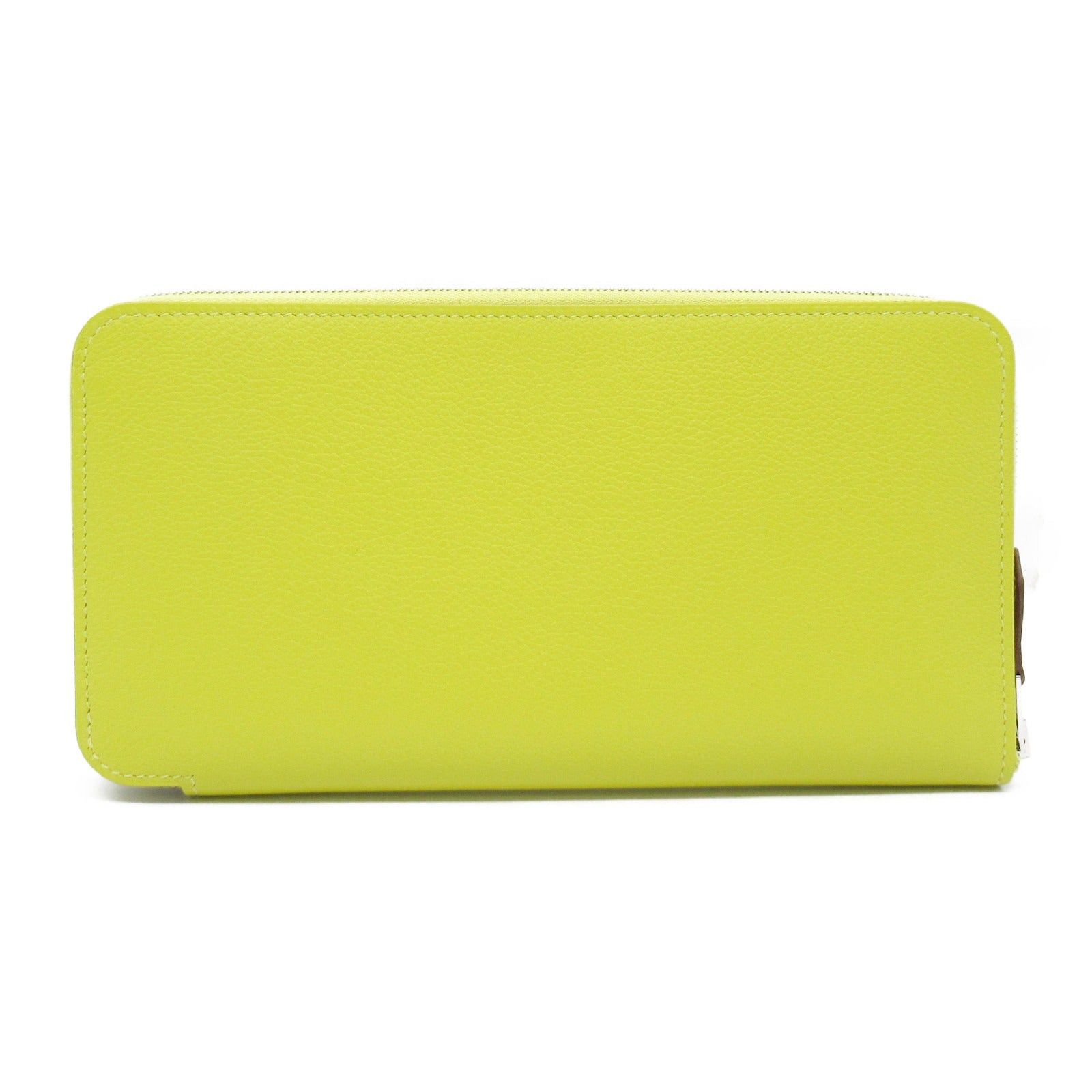 Hermes Hermes Azap Silk In Jaune Naple Round Zipper Long Wallet Leather Vau Évêque Yellow Silver Hardware Double Engraved Size ONE SIZE - 2 Thumbnail