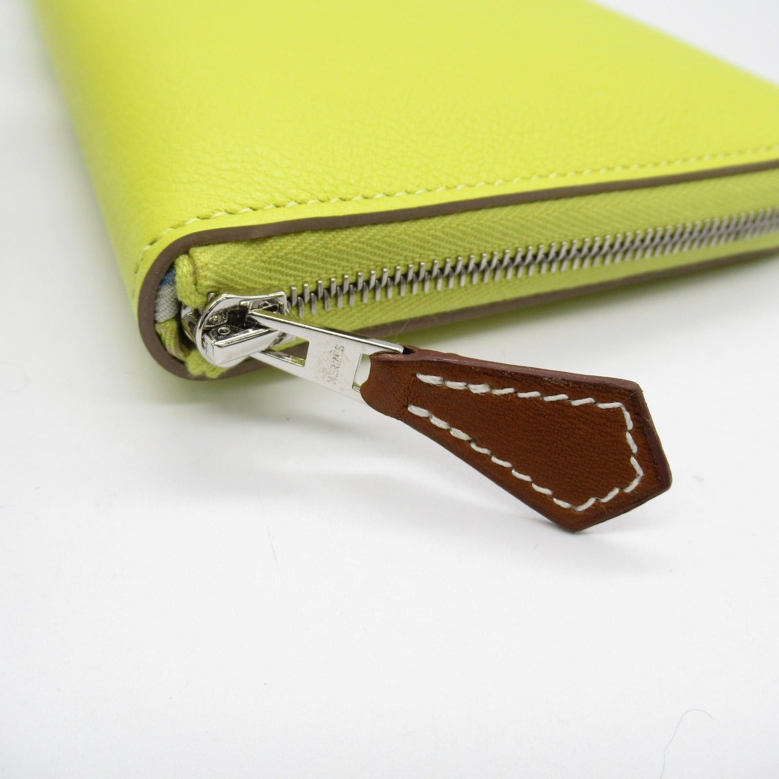 Hermes Hermes Azap Silk In Jaune Naple Round Zipper Long Wallet Leather Vau Évêque Yellow Silver Hardware Double Engraved Size ONE SIZE - 8 Thumbnail