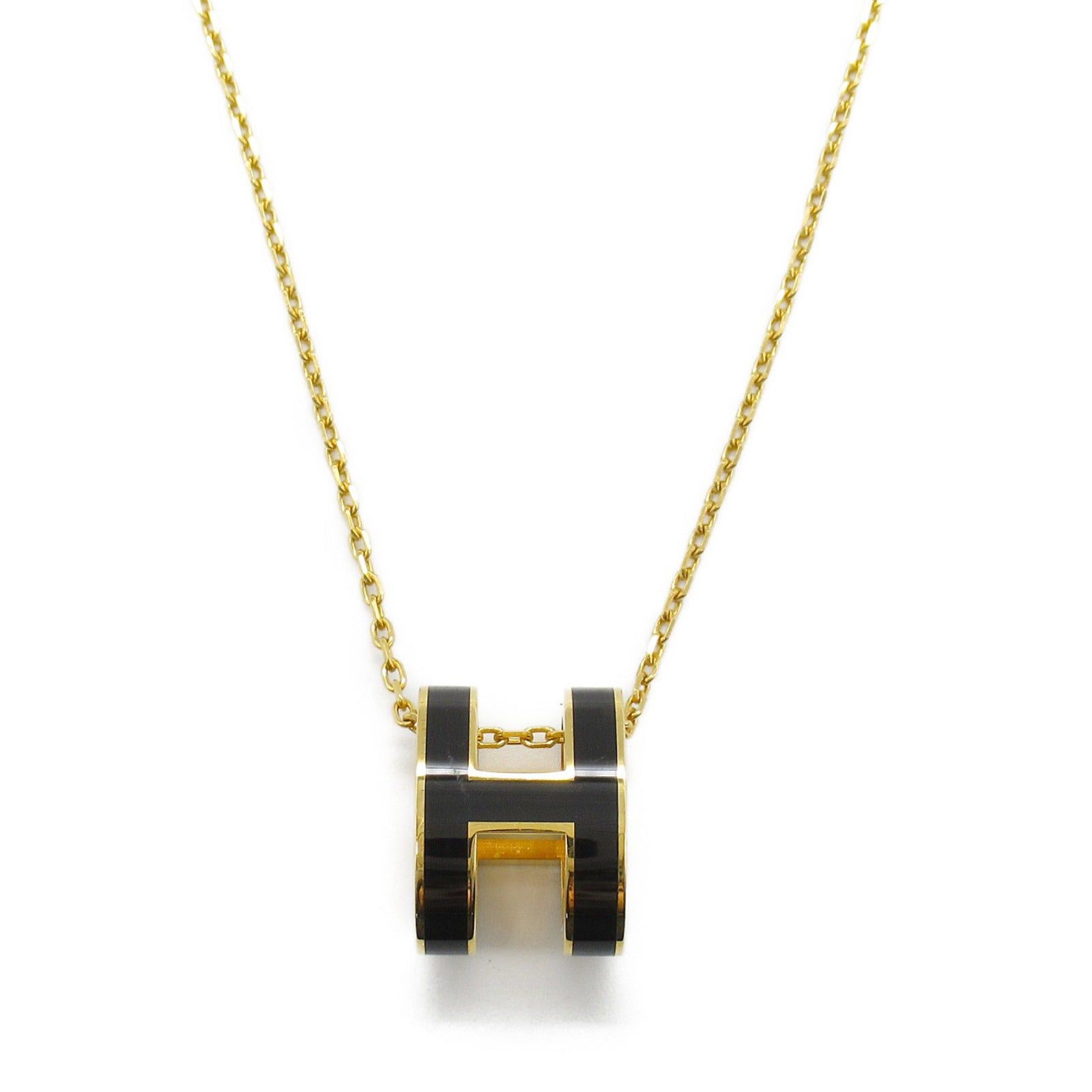 Hermes Hermes Pop Ash Necklace Gp (Gold Plated) Black Size ONE SIZE - 2 Thumbnail