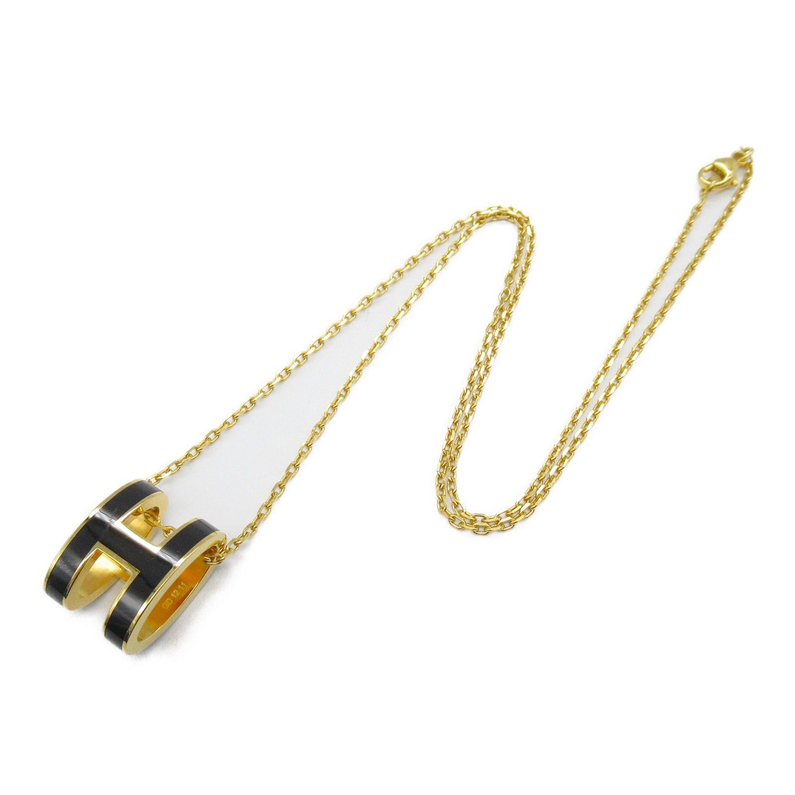 Hermes Hermes Pop Ash Necklace Gp (Gold Plated) Black Size ONE SIZE - 3 Thumbnail