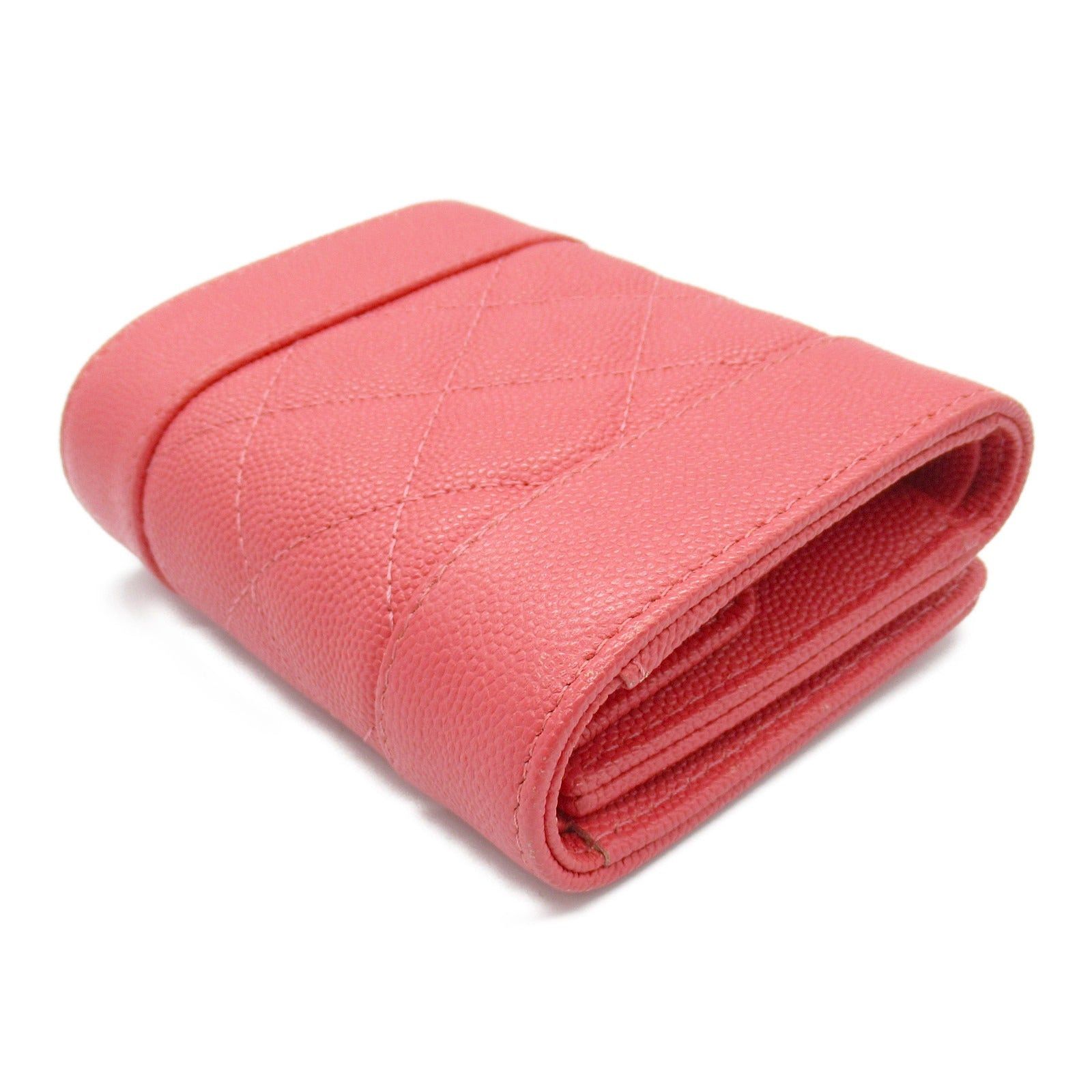 Chanel Chanel Mademoiselle Mini Wallet Trifold Leather Grained Calfskin Pink Gold Hardware Size ONE SIZE - 4 Thumbnail