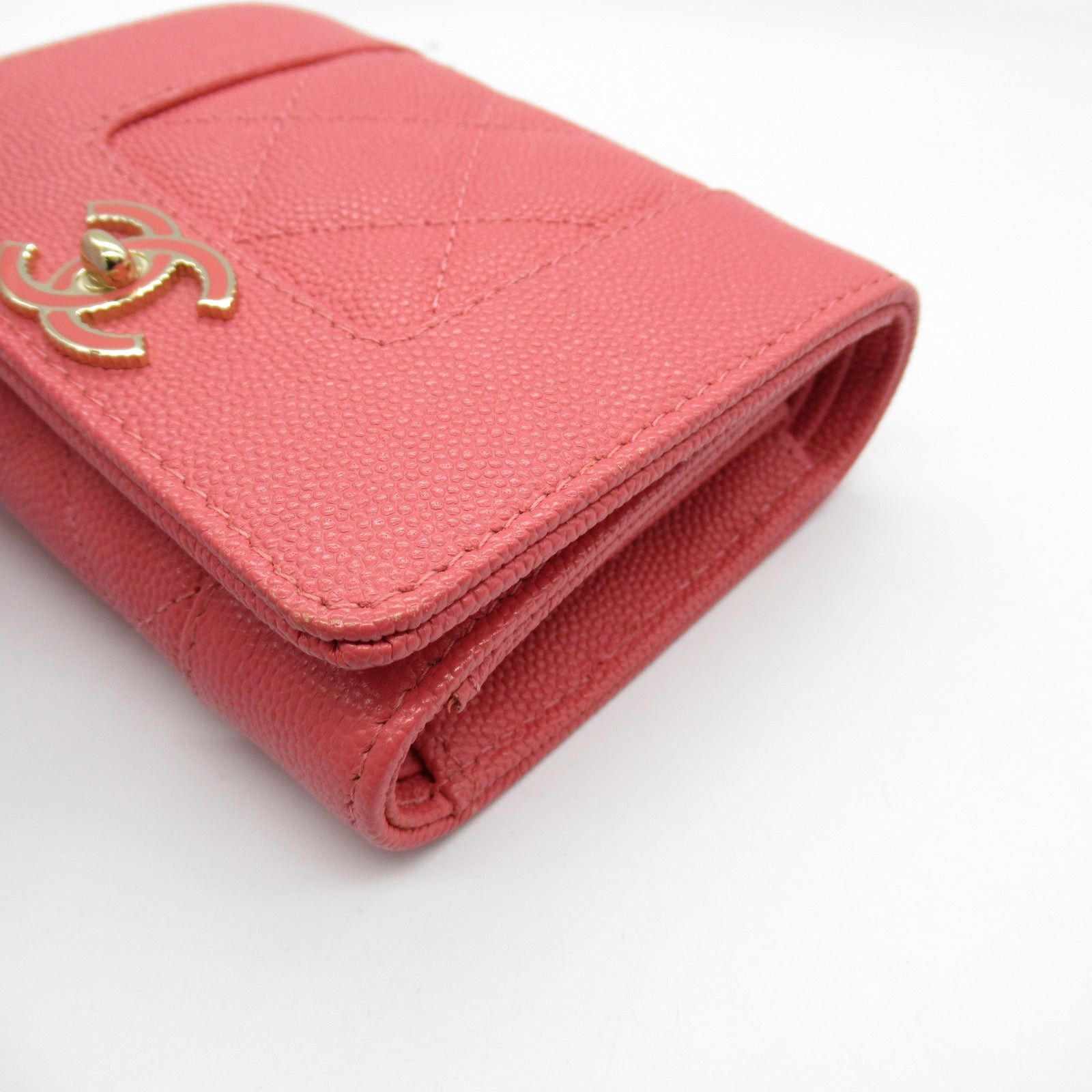 Chanel Chanel Mademoiselle Mini Wallet Trifold Leather Grained Calfskin Pink Gold Hardware Size ONE SIZE - 11 Thumbnail