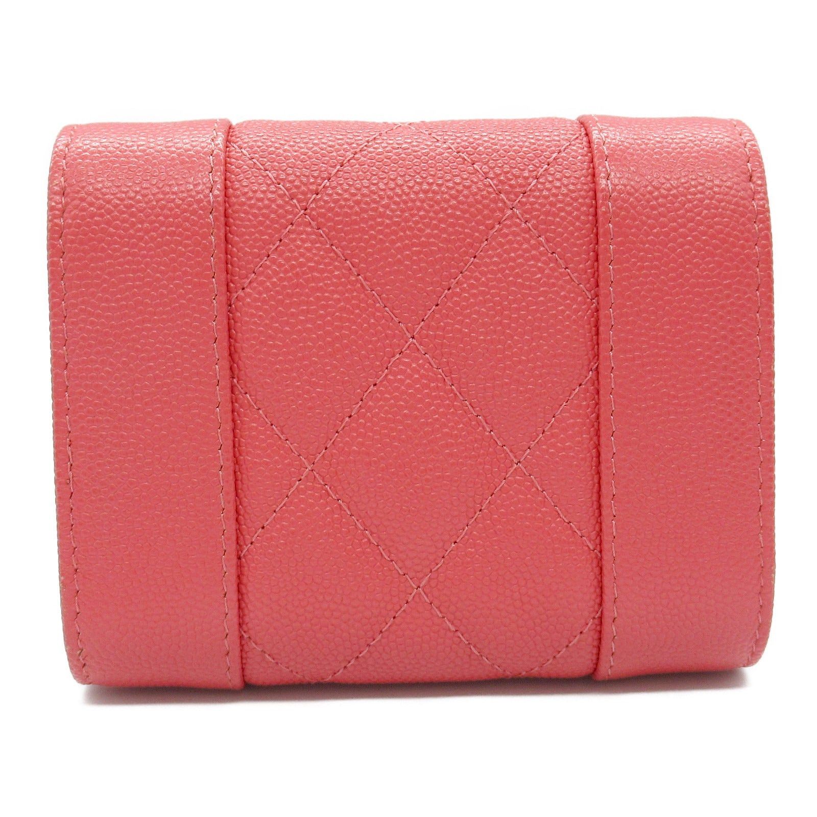 Chanel Chanel Mademoiselle Mini Wallet Trifold Leather Grained Calfskin Pink Gold Hardware Size ONE SIZE - 2 Thumbnail