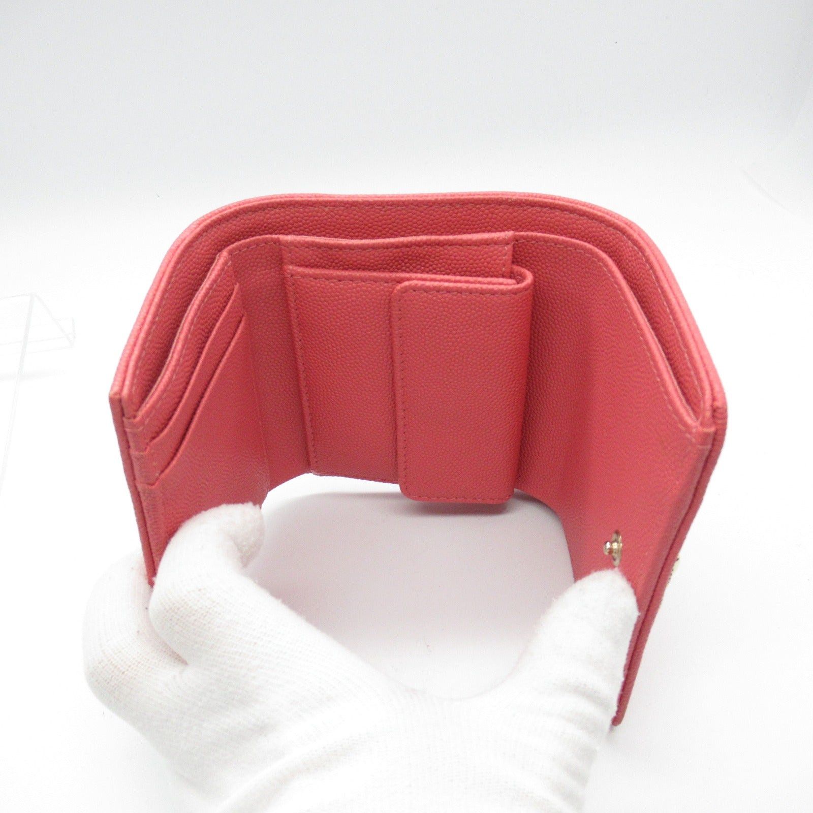 Chanel Chanel Mademoiselle Mini Wallet Trifold Leather Grained Calfskin Pink Gold Hardware Size ONE SIZE - 5 Thumbnail