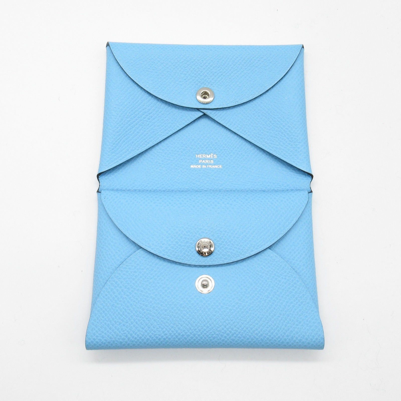 Hermes Hermes Calviduo Celeste Card Case Leather Veau Epsom Blue Silver Hardware B Stamp Size ONE SIZE - 5 Thumbnail