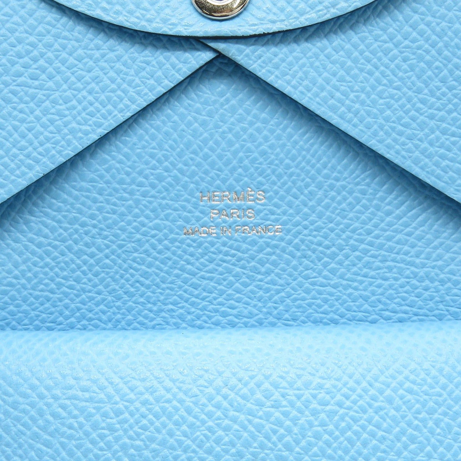 Hermes Hermes Calviduo Celeste Card Case Leather Veau Epsom Blue Silver Hardware B Stamp Size ONE SIZE - 6 Thumbnail