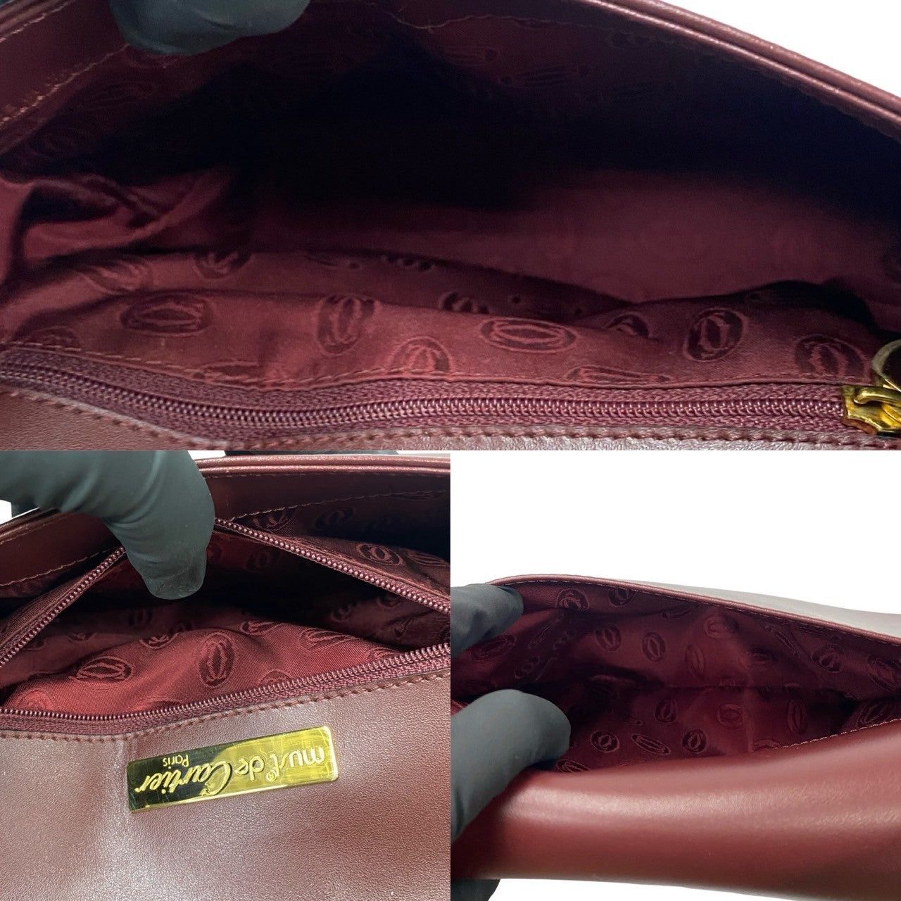 Cartier Cartier Shoulder Bag Wine Leather Size ONE SIZE - 9 Thumbnail
