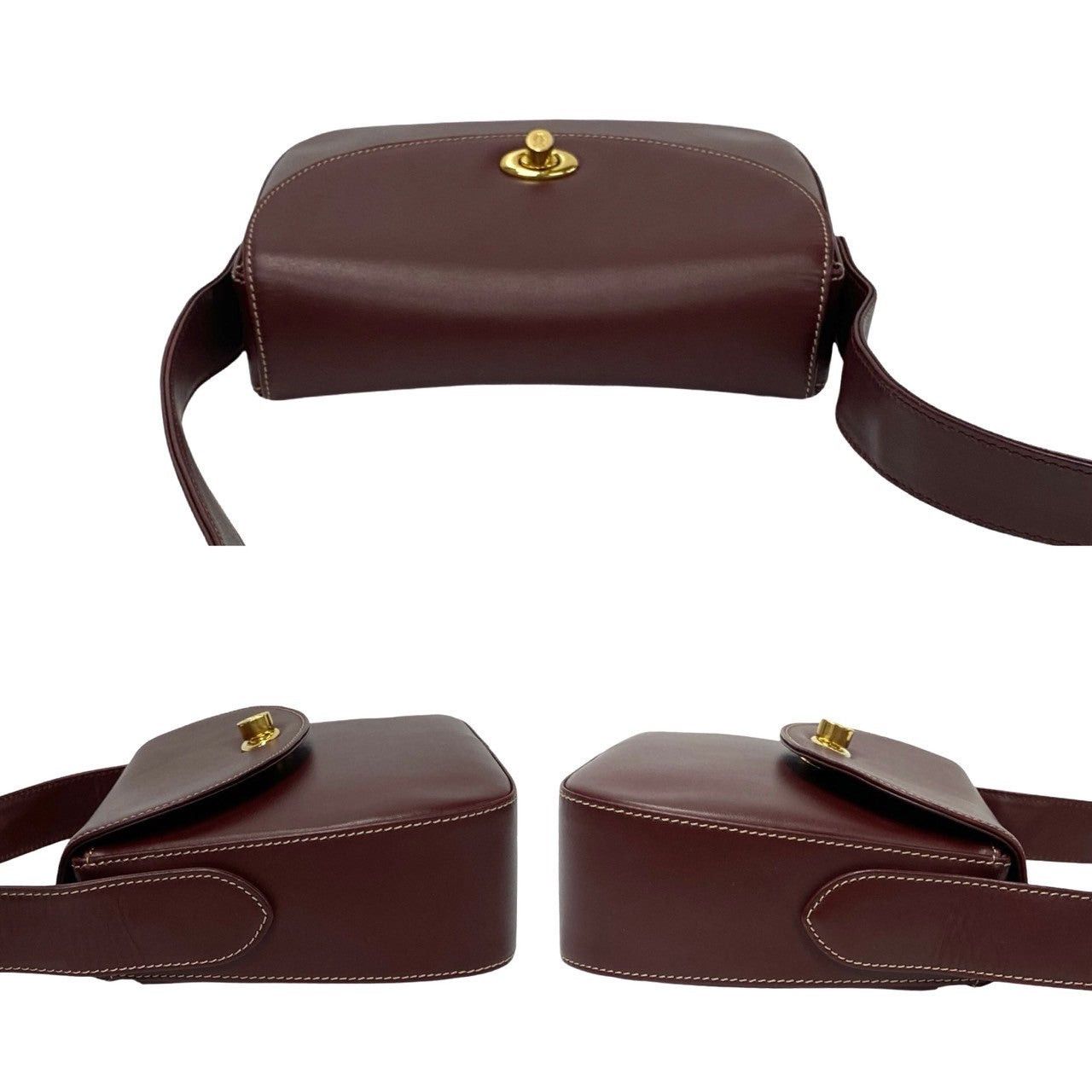Cartier Cartier Shoulder Bag Wine Leather Size ONE SIZE - 5 Thumbnail