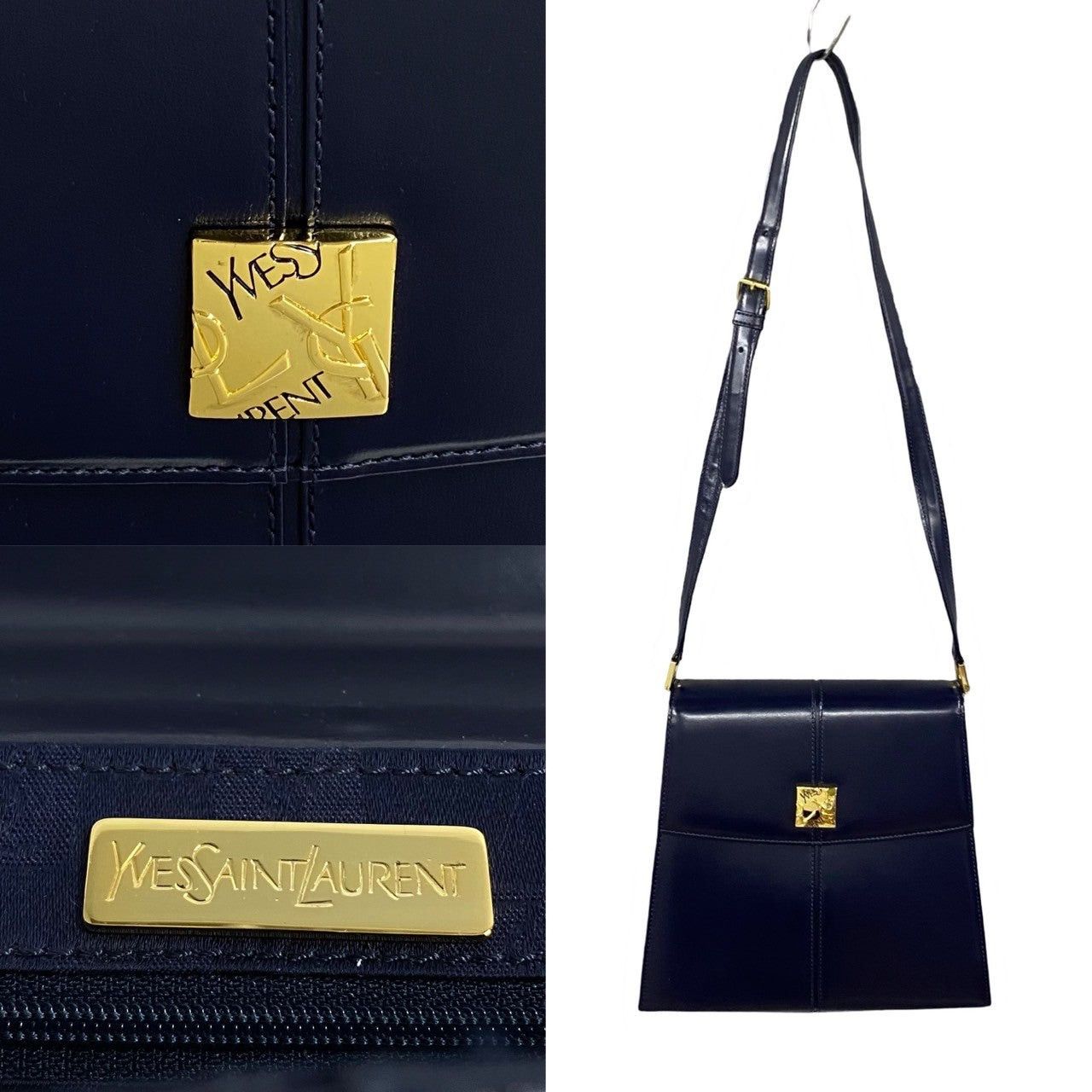 Yves Saint Laurent Yves Saint Laurent Shoulder Bag Blue Leather Size ONE SIZE - 3 Thumbnail