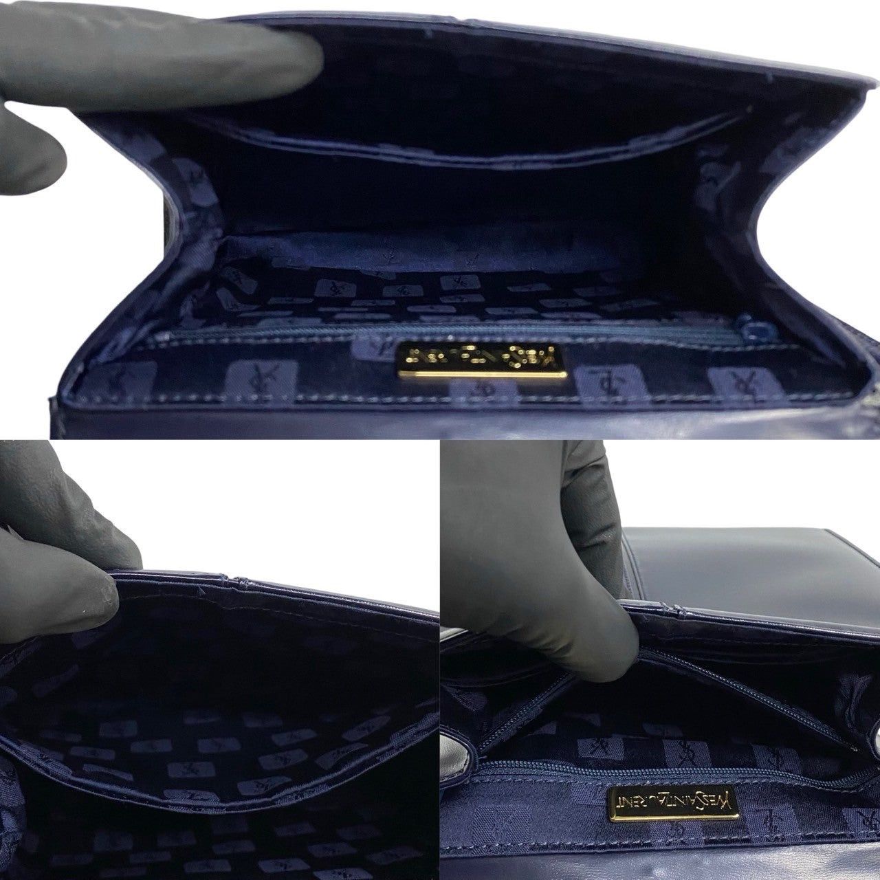 Yves Saint Laurent Yves Saint Laurent Shoulder Bag Blue Leather Size ONE SIZE - 8 Thumbnail