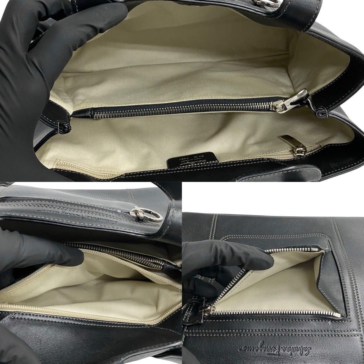 Salvatore Ferragamo Salvatore Ferragamo Handbag Black Leather Size ONE SIZE - 8 Thumbnail