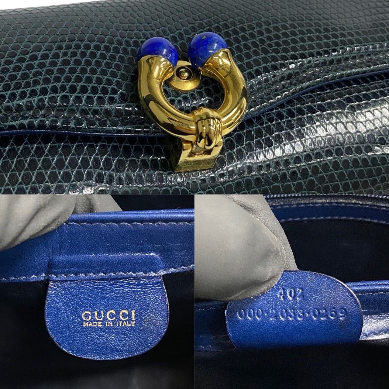 Gucci Gucci Handbag Navy Lizard Size ONE SIZE - 3 Thumbnail