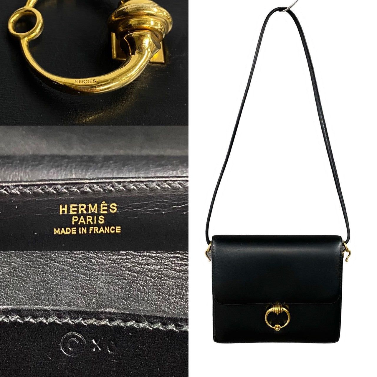 Hermes Hermes Shoulder Bag Black Leather Size ONE SIZE - 3 Thumbnail
