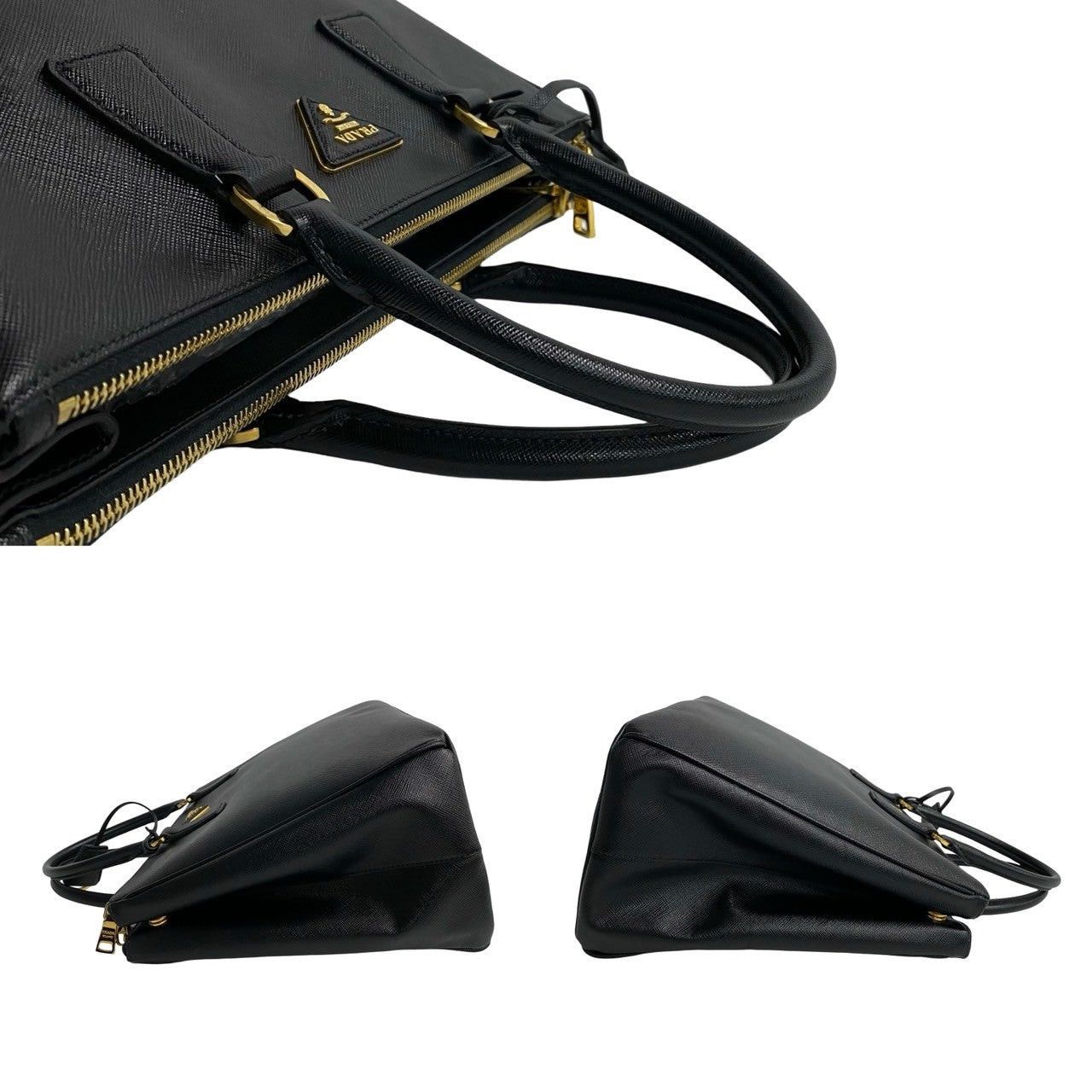Prada Prada Handbag Black Leather Size ONE SIZE - 5 Thumbnail