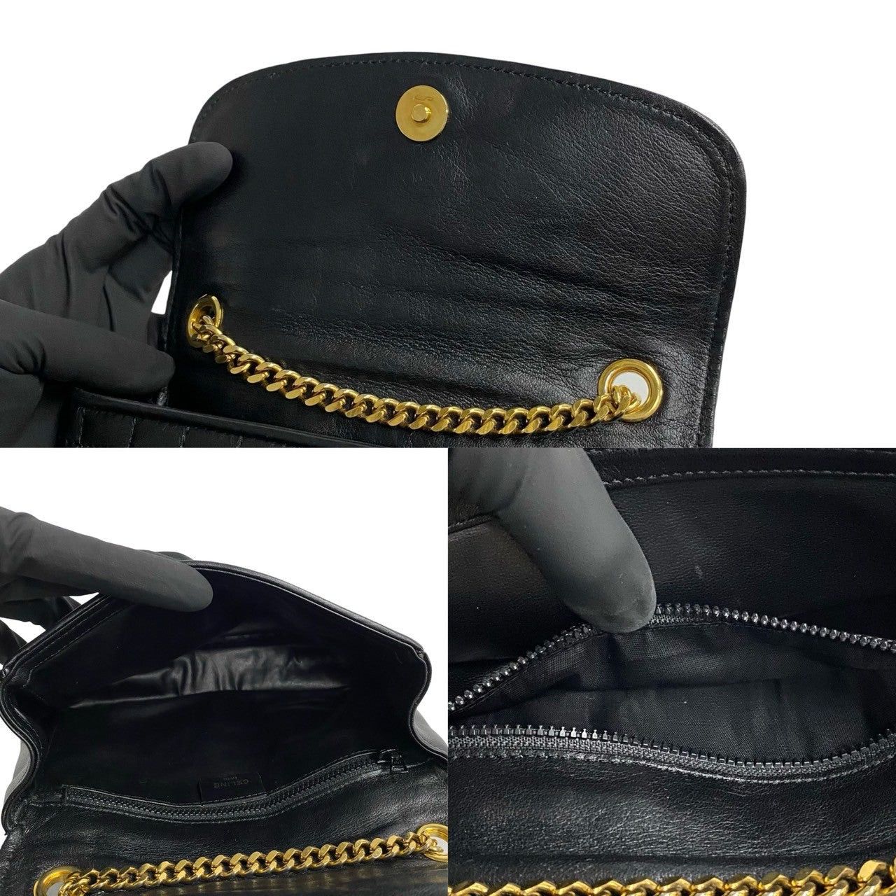 Celine Celine Shoulder Bag Black Leather Size ONE SIZE - 8 Thumbnail