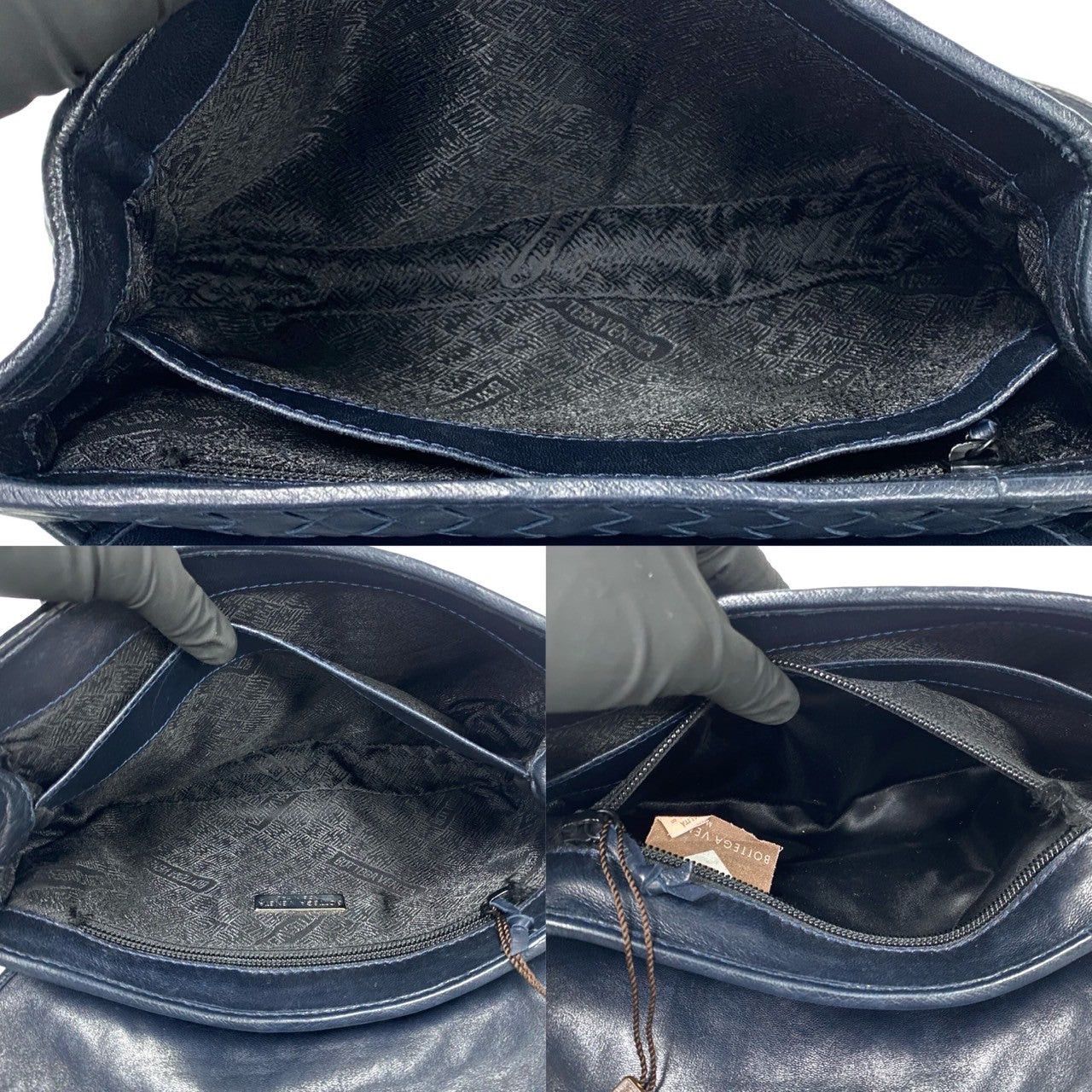 Bottega Veneta Bottega Veneta Shoulder Bag Navy Leather Size ONE SIZE - 9 Thumbnail