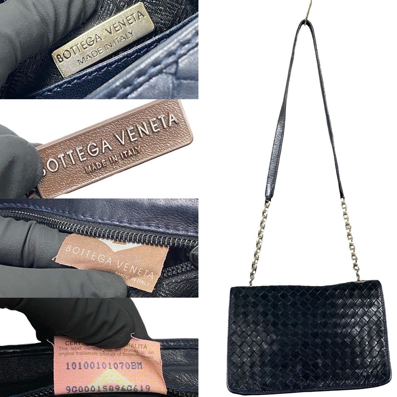 Bottega Veneta Bottega Veneta Shoulder Bag Navy Leather Size ONE SIZE - 3 Thumbnail