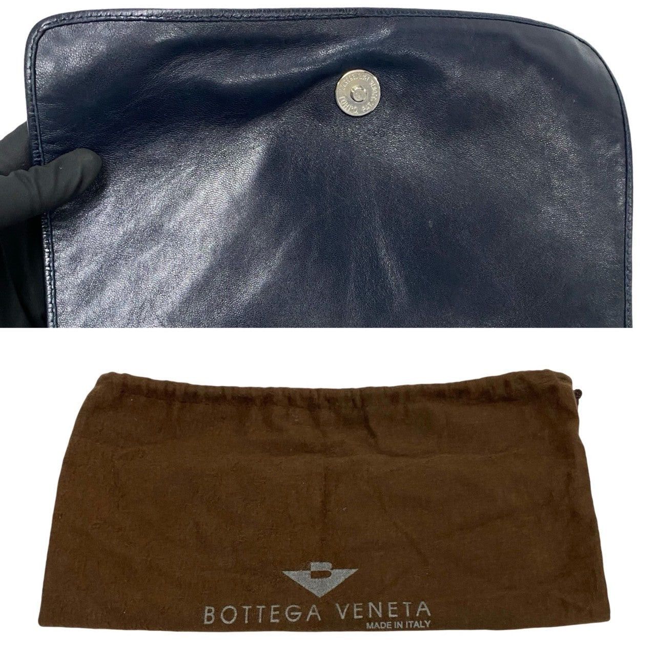 Bottega Veneta Bottega Veneta Shoulder Bag Navy Leather Size ONE SIZE - 8 Thumbnail