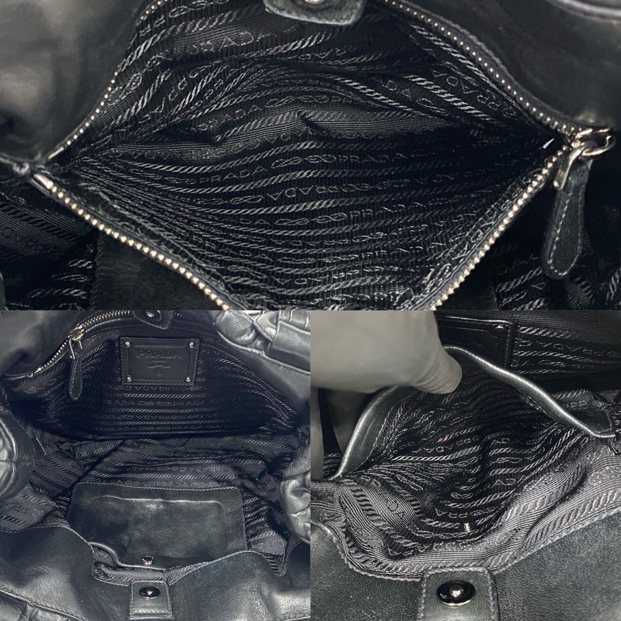 Prada Prada Handbag Black Leather Size ONE SIZE - 8 Thumbnail