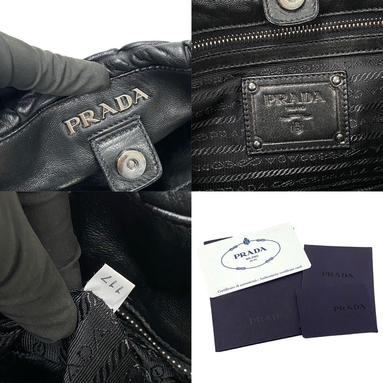 Prada Prada Handbag Black Leather Size ONE SIZE - 3 Thumbnail