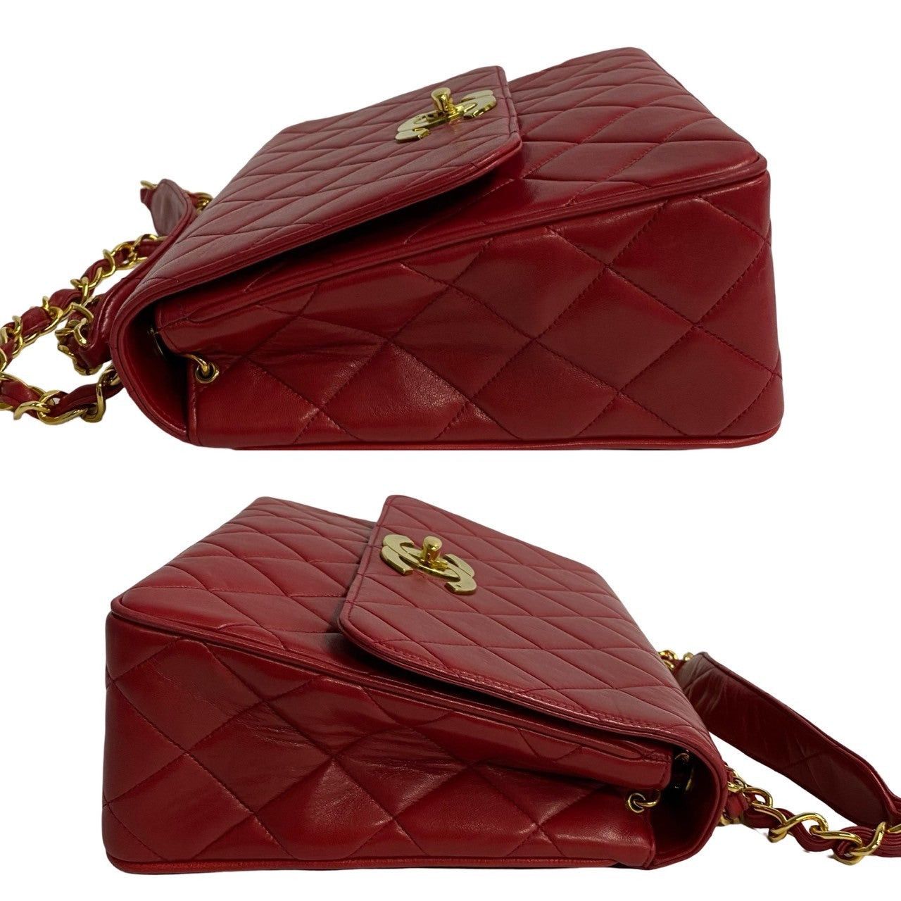 Chanel Chanel Shoulder Bag Red Lambskin Size ONE SIZE - 6 Thumbnail