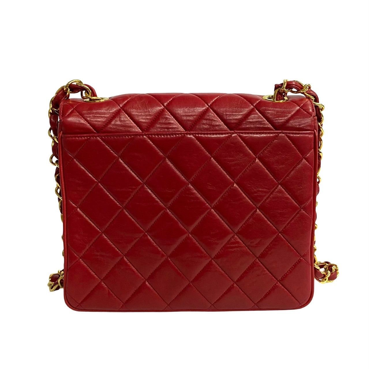 Chanel Chanel Shoulder Bag Red Lambskin Size ONE SIZE - 5 Thumbnail