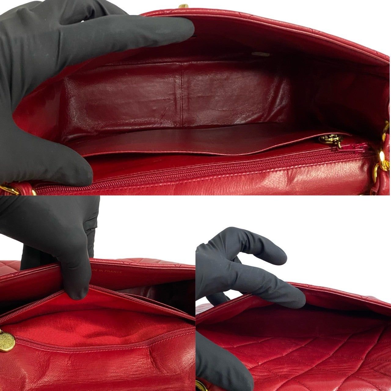 Chanel Chanel Shoulder Bag Red Lambskin Size ONE SIZE - 8 Thumbnail