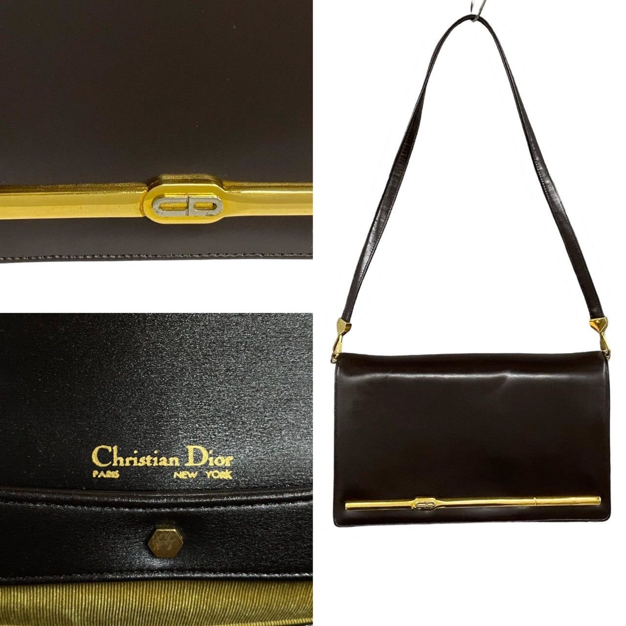 Dior Dior Shoulder Bag Brown Leather Size ONE SIZE - 3 Thumbnail