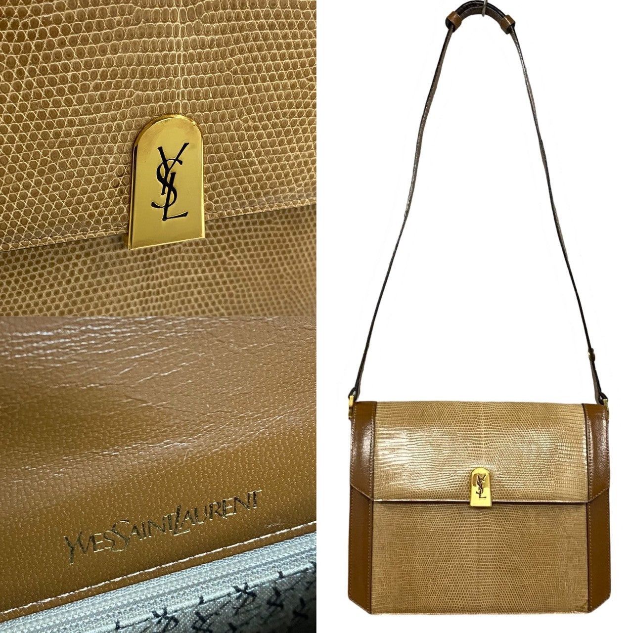 Yves Saint Laurent Yves Saint Laurent Shoulder Bag Brown Leather Size ONE SIZE - 3 Thumbnail