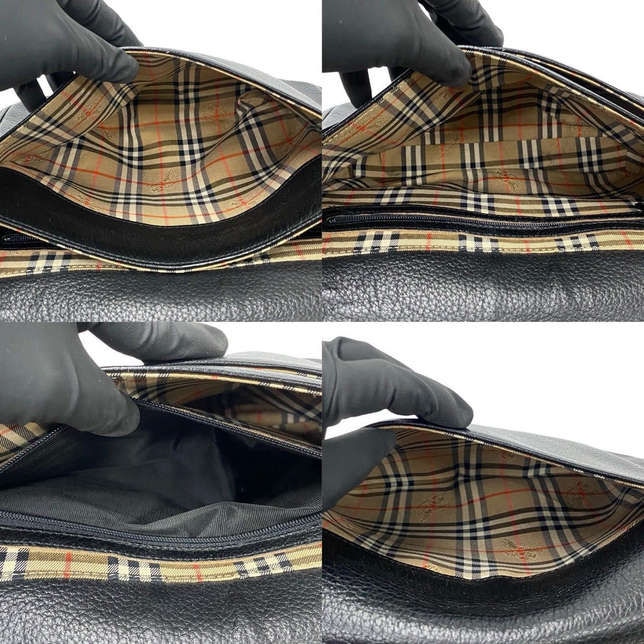 Burberry Burberry Shoulder Bag Black Leather Size ONE SIZE - 8 Thumbnail