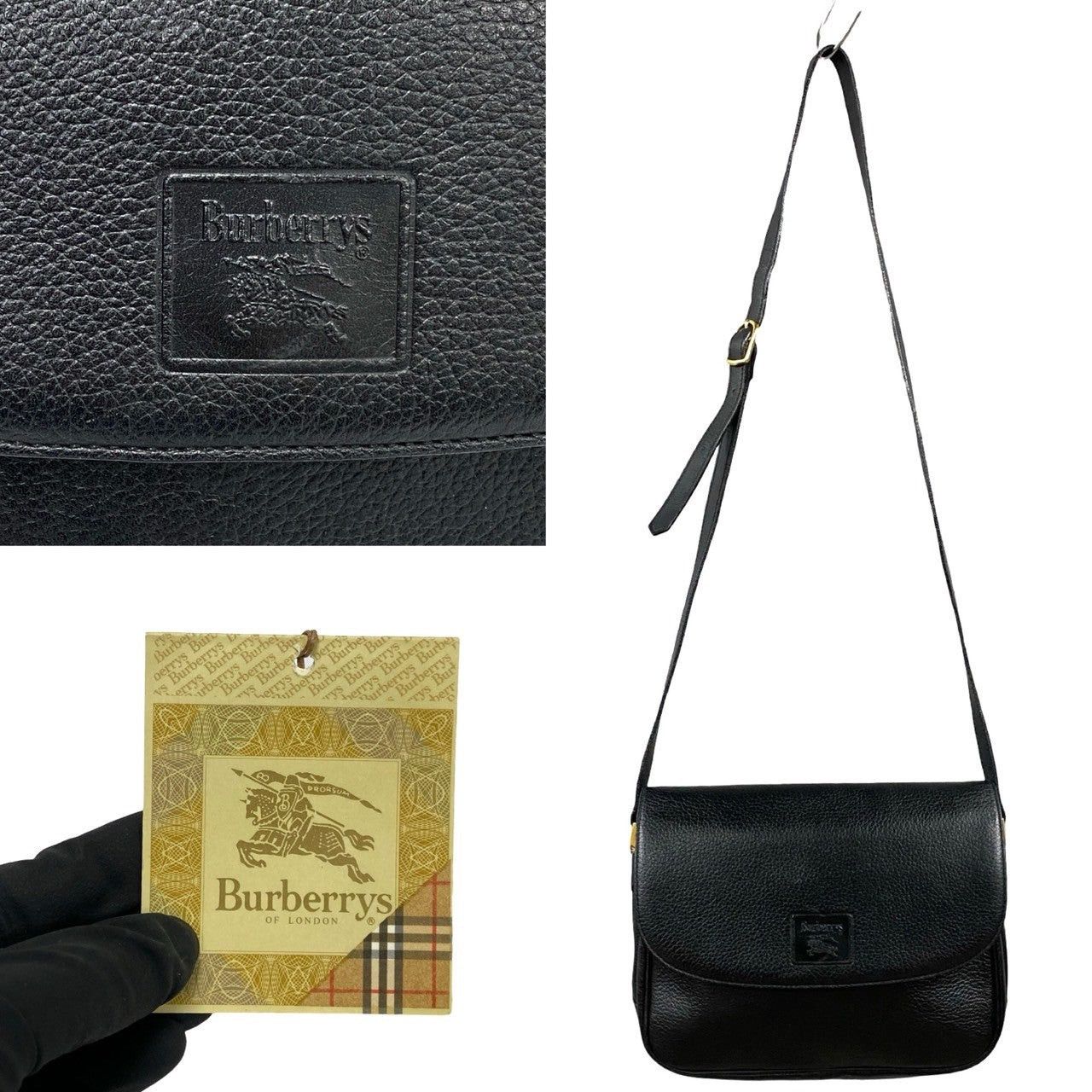 Burberry Burberry Shoulder Bag Black Leather Size ONE SIZE - 3 Thumbnail