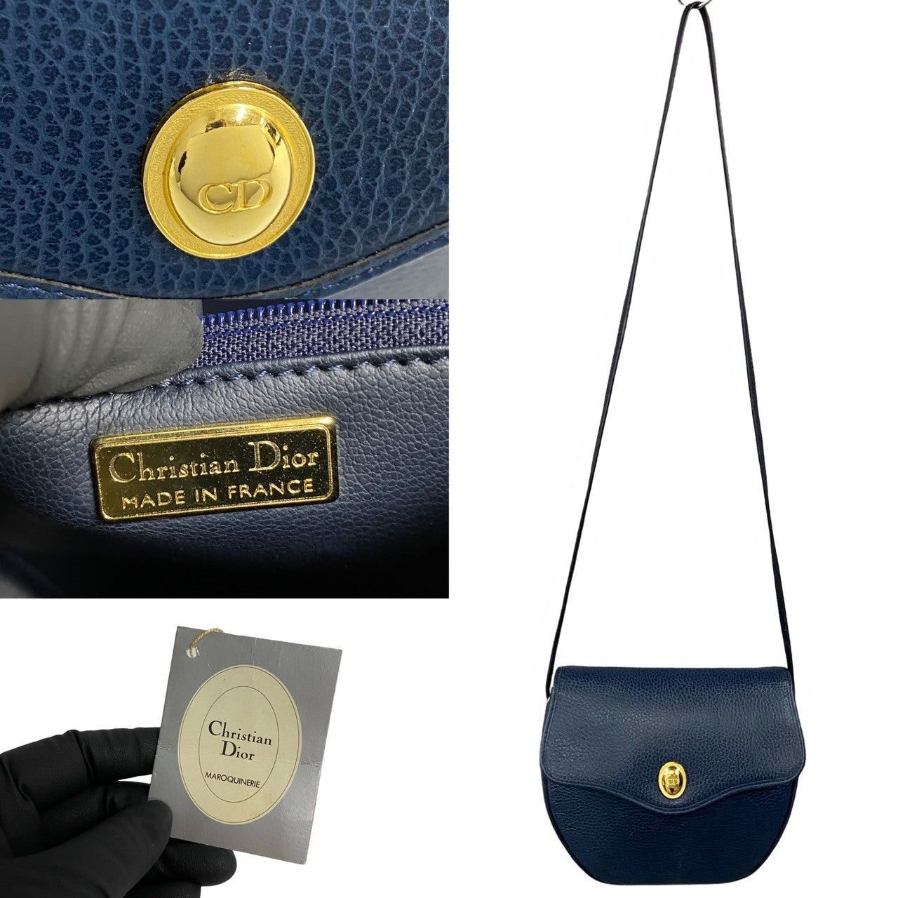 Dior Dior Shoulder Bag Blue Leather Size ONE SIZE - 3 Thumbnail