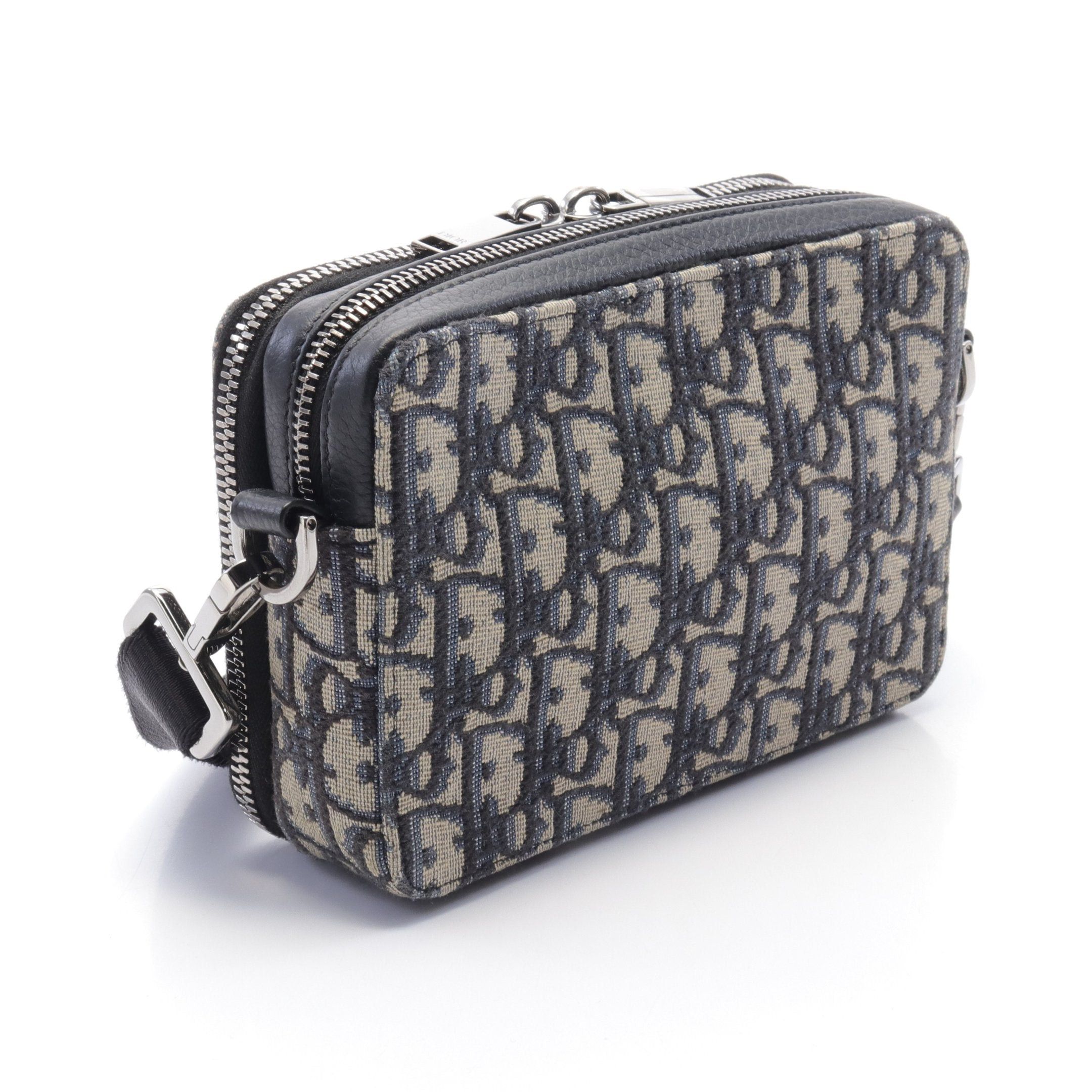 Dior Dior Oblique Shoulder Bag Canvas Leather Navy Gray Black Size ONE SIZE - 2 Thumbnail