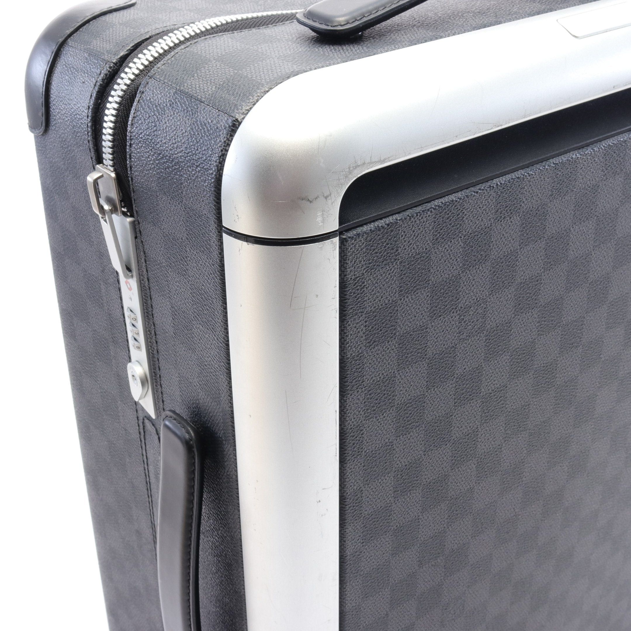 Louis Vuitton Louis Vuitton Horizon 55 Damier Graphite Carry Case Suitcase Leather Black Size ONE SIZE - 7 Thumbnail