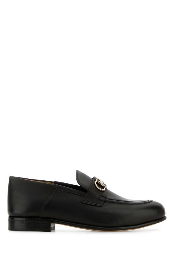 Salvatore Ferragamo Black Leather Ottone Loafers Size US 5.5 / IT 35.5 - 3 Thumbnail