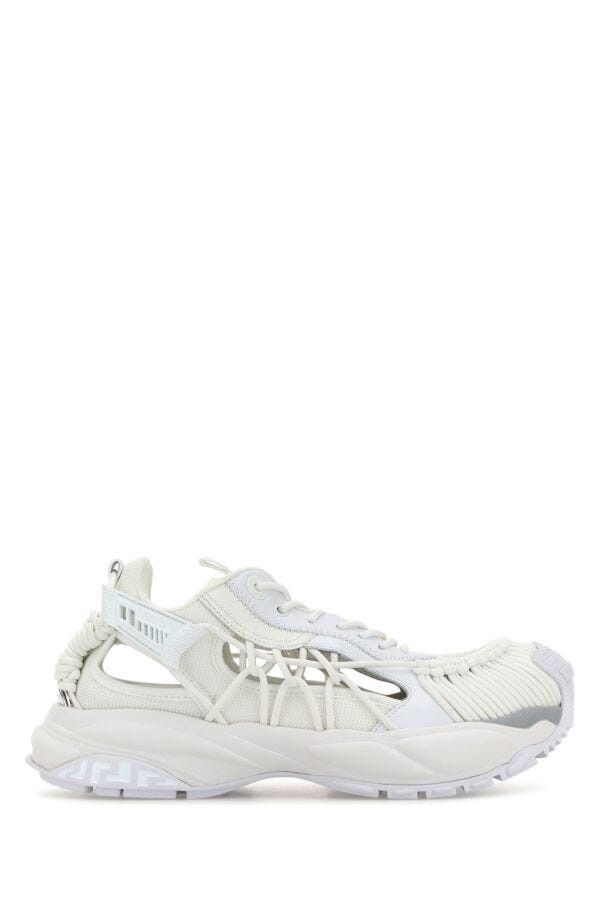 Versace White Leather And Fabric Versace Mercury M_Vs_01 Sneakers Size US 8 / EU 41 - 3 Thumbnail