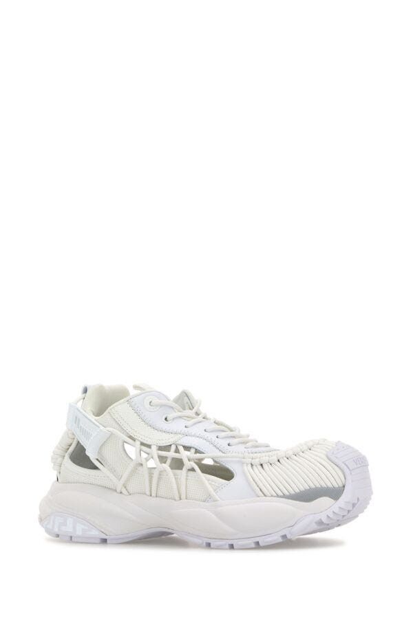 Versace White Leather And Fabric Versace Mercury M_Vs_01 Sneakers Size US 8 / EU 41 - 4 Thumbnail