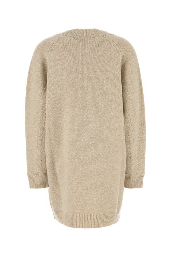 Versace Melange Beige Wool Blend Sweater Dress Size M / US 6-8 / IT 42-44 - 4 Thumbnail